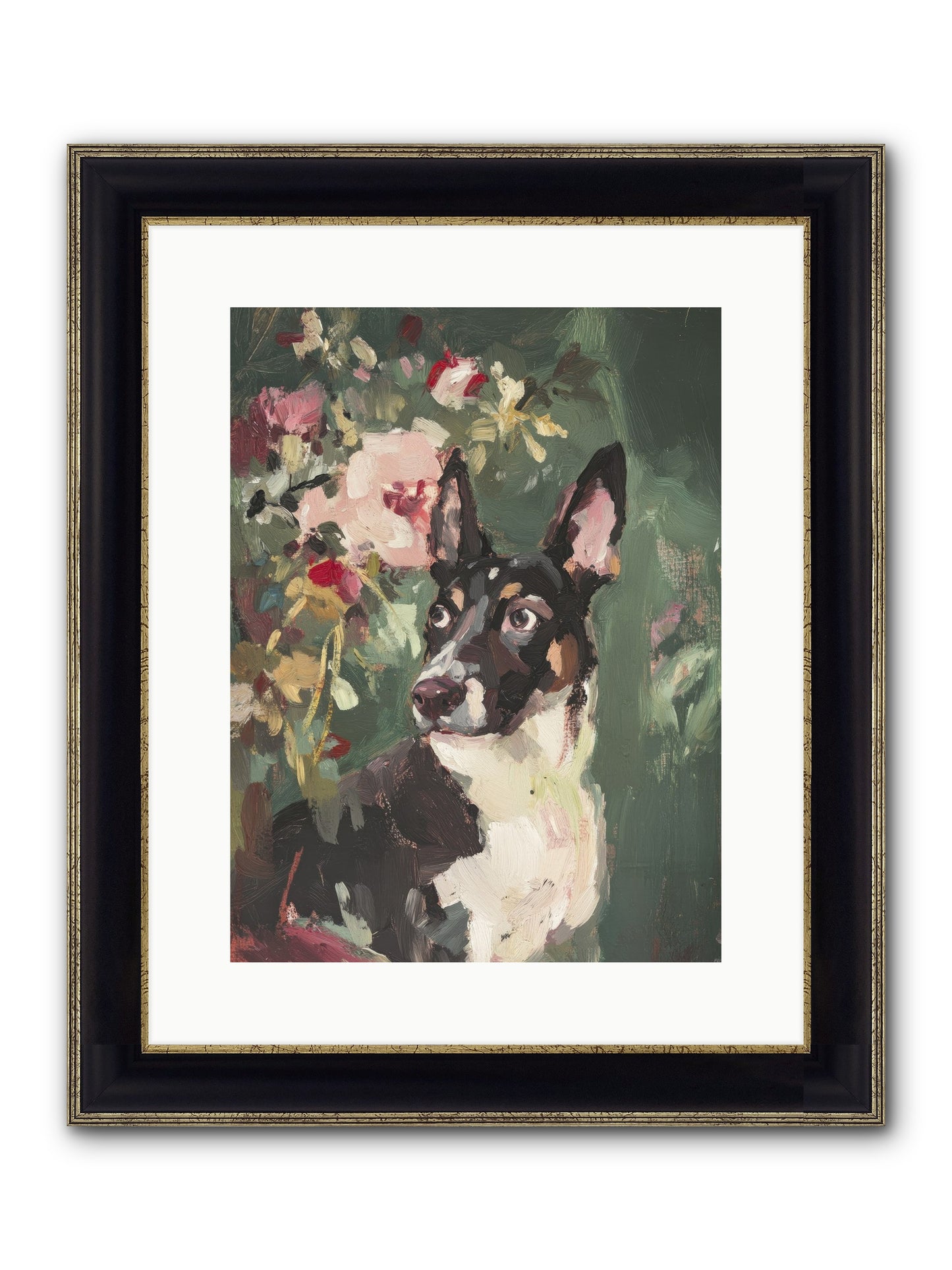 Elf Framed Print - Black & Gold 12x16