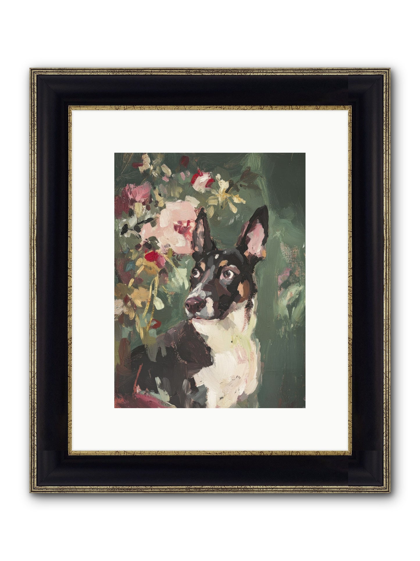 Elf Framed Print - Black & Gold 9x12