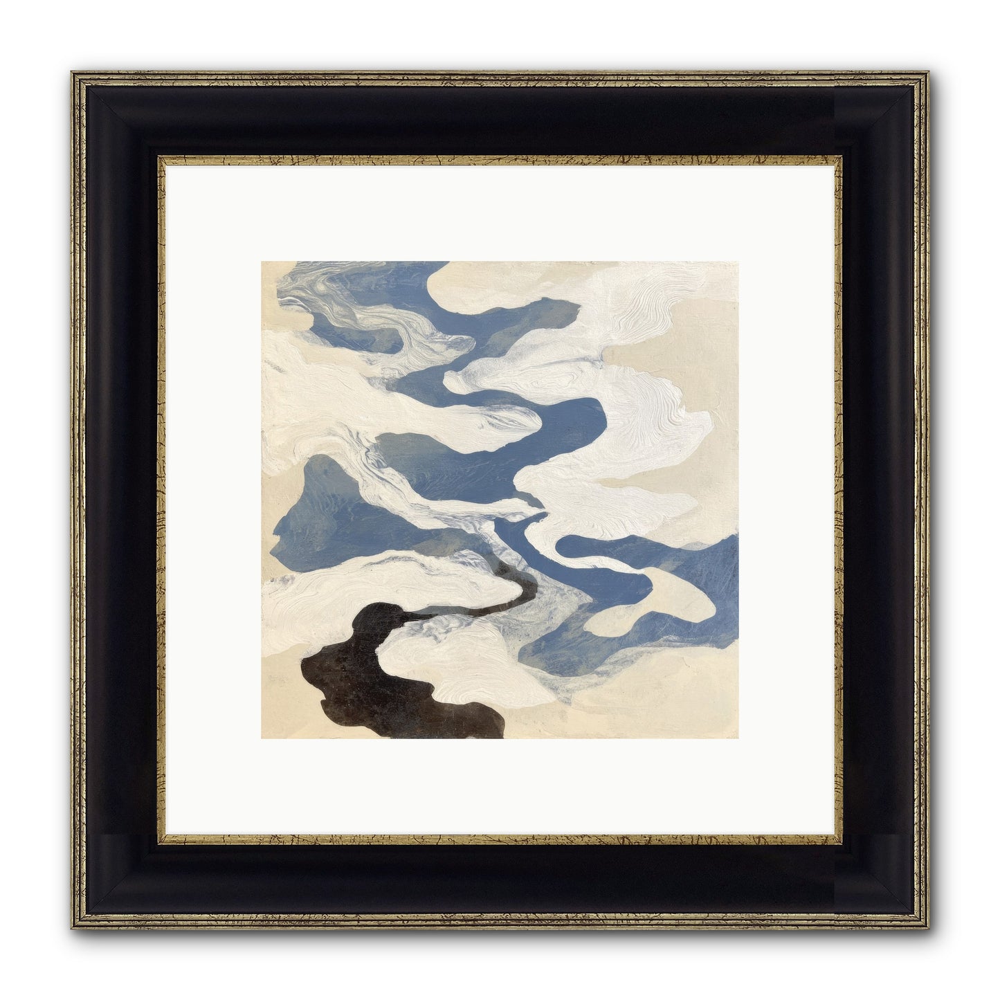 Ellipse Framed Print - Black & Gold 10x10