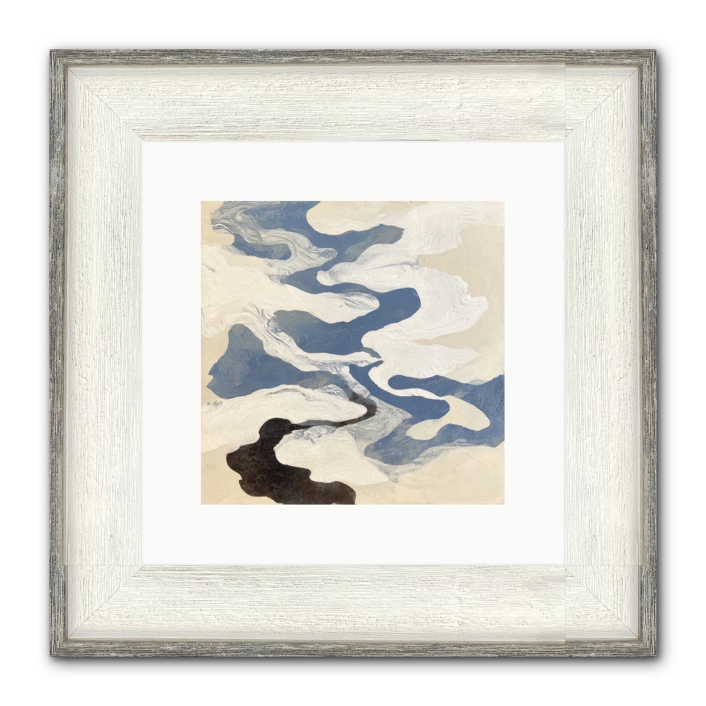 Ellipse Framed Print - Driftwood White 10x10