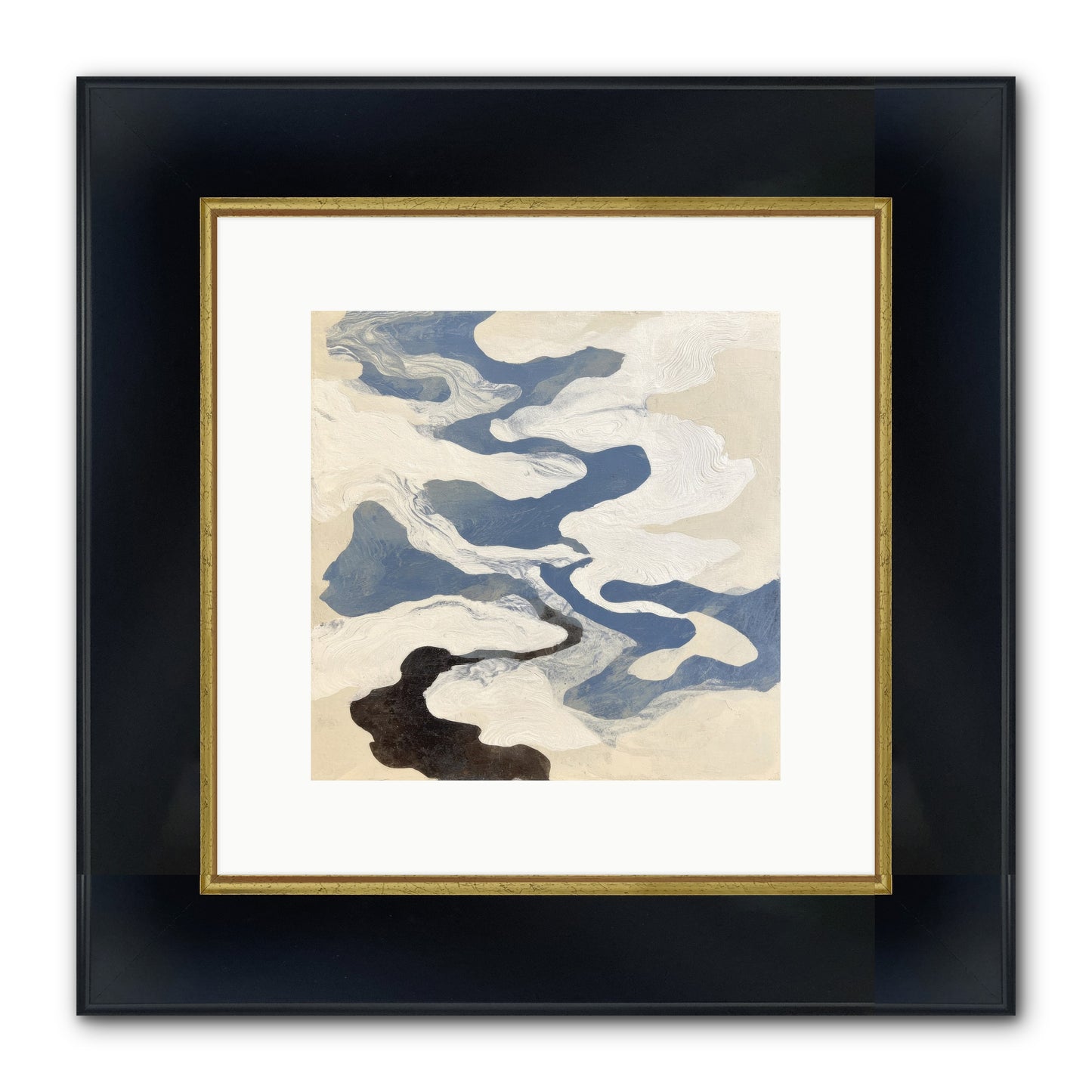 Ellipse Framed Print - Wide Black w/Gold 10x10