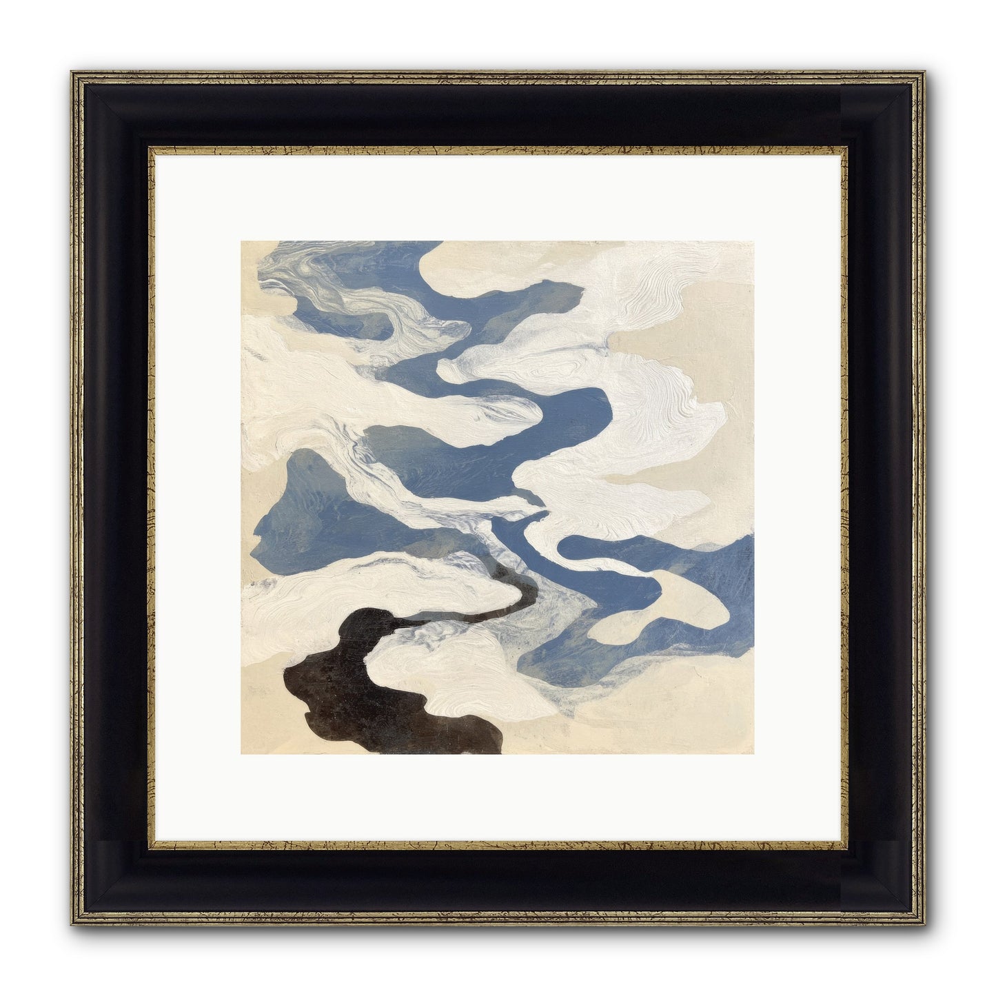 Ellipse Framed Print - Black & Gold 12x12