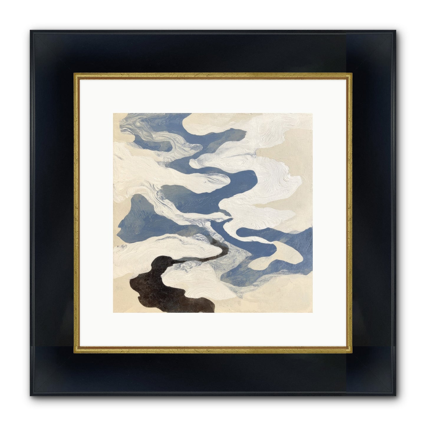 Ellipse Framed Print - Wide Black w/Gold 12x12