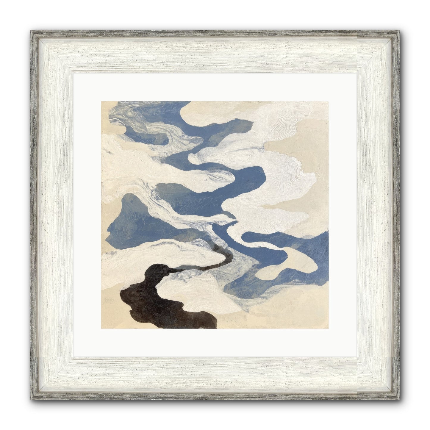 Ellipse Framed Print - Driftwood White 16x16