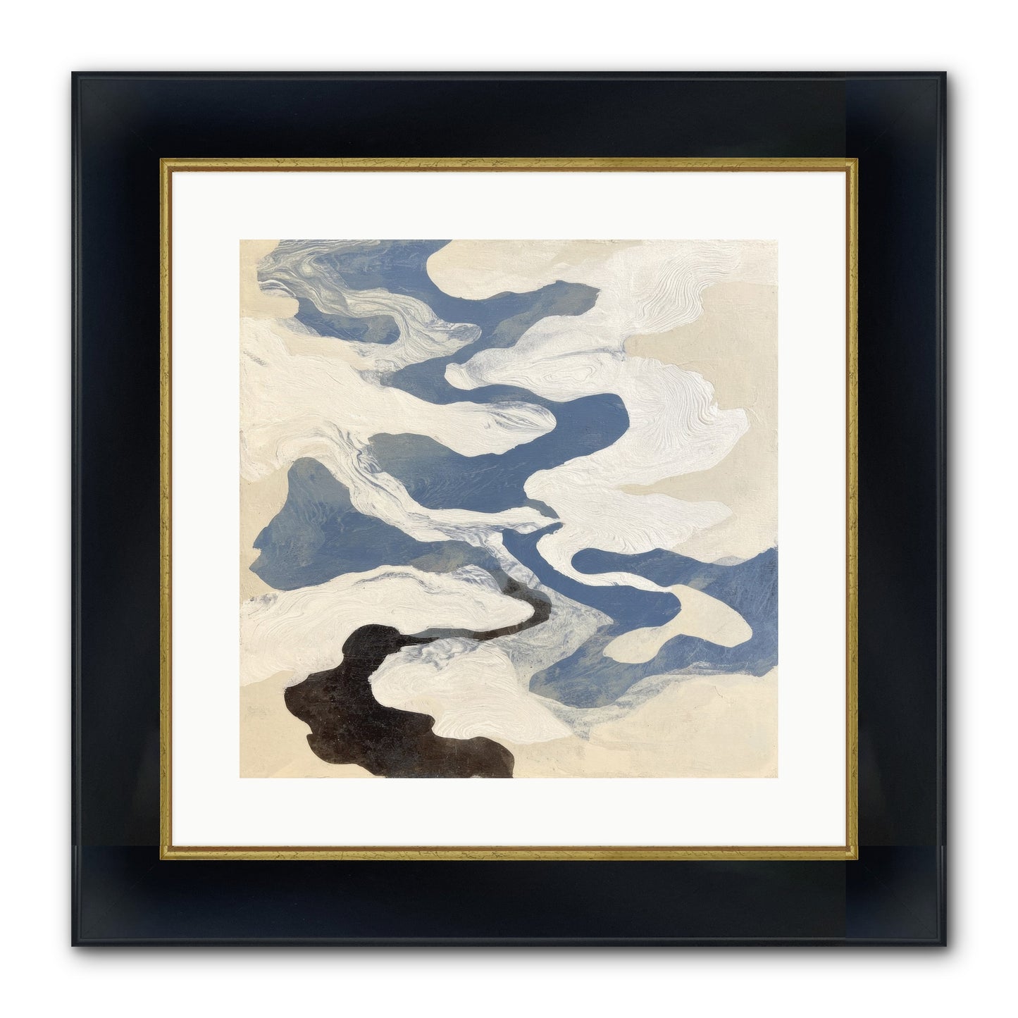 Ellipse Framed Print - Wide Black w/Gold 16x16