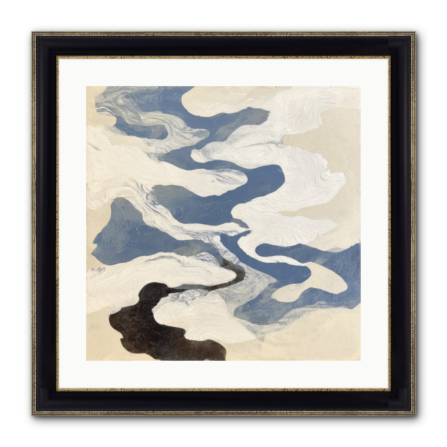 Ellipse Framed Print - Black & Gold 20x20