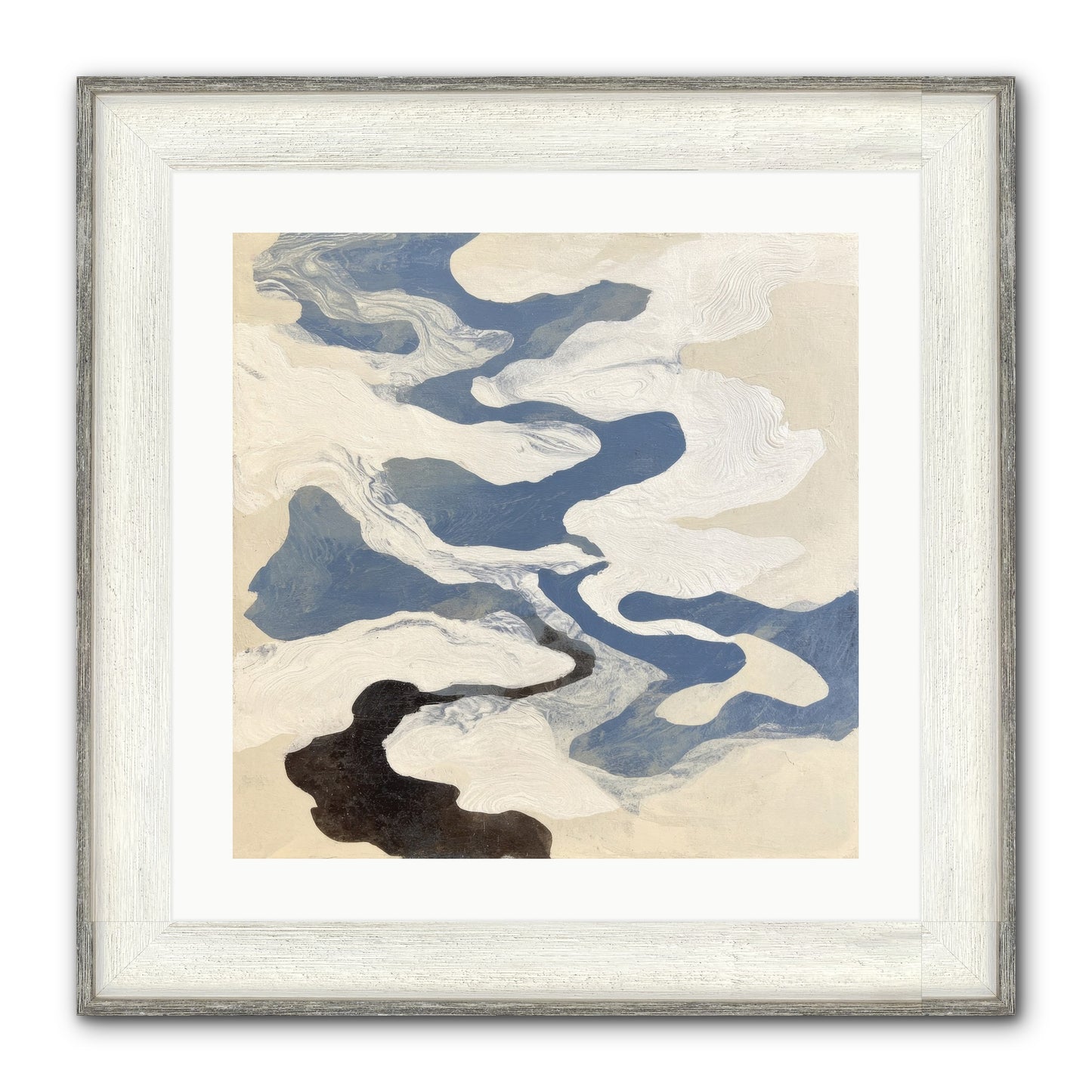 Ellipse Framed Print - Driftwood White 20x20