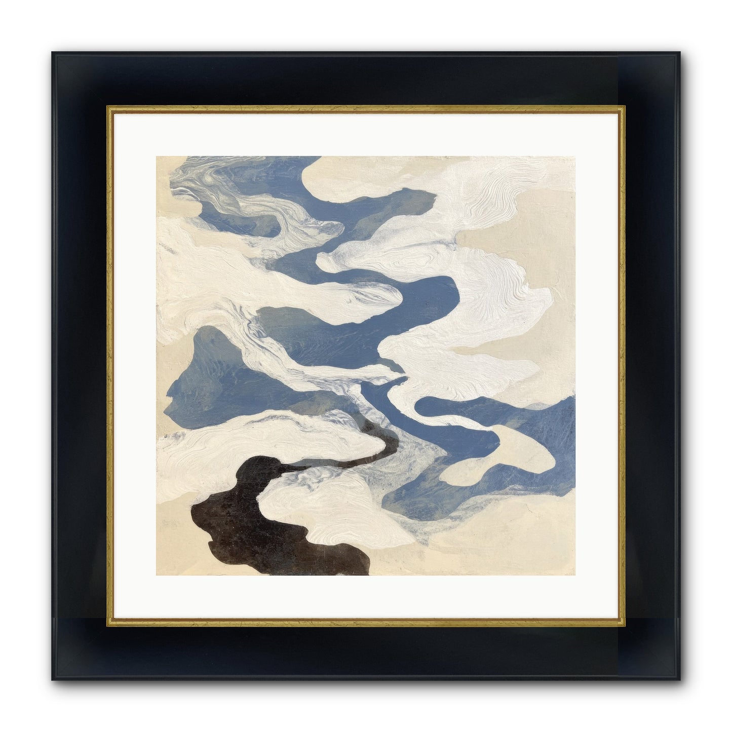 Ellipse Framed Print - Wide Black w/Gold 20x20
