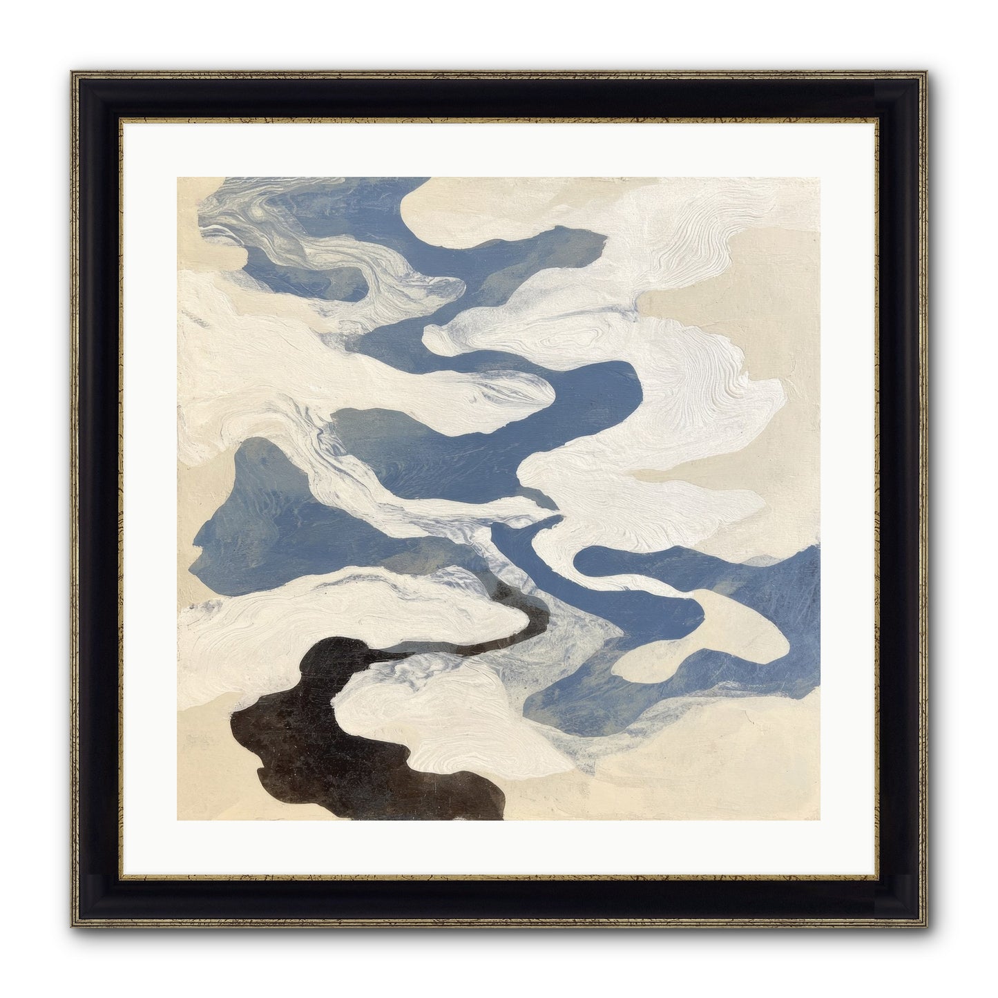 Ellipse Framed Print - Black & Gold 24x24