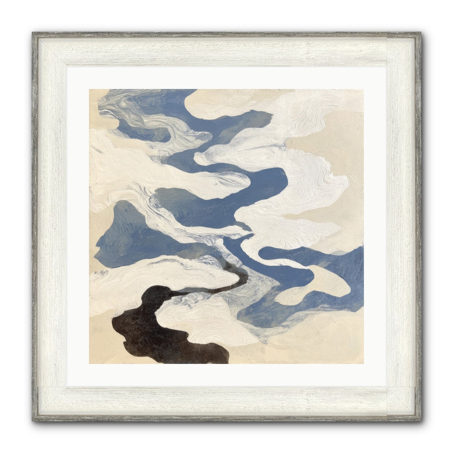 Ellipse Framed Print - Driftwood White 24x24
