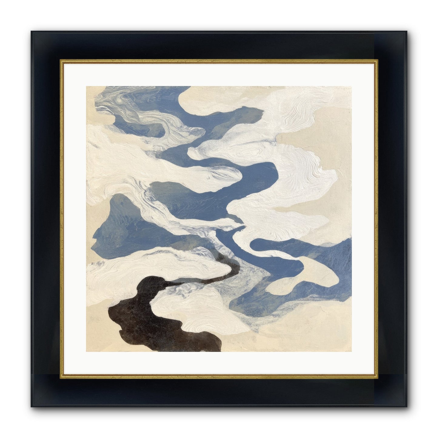 Ellipse Framed Print - Wide Black w/Gold 24x24