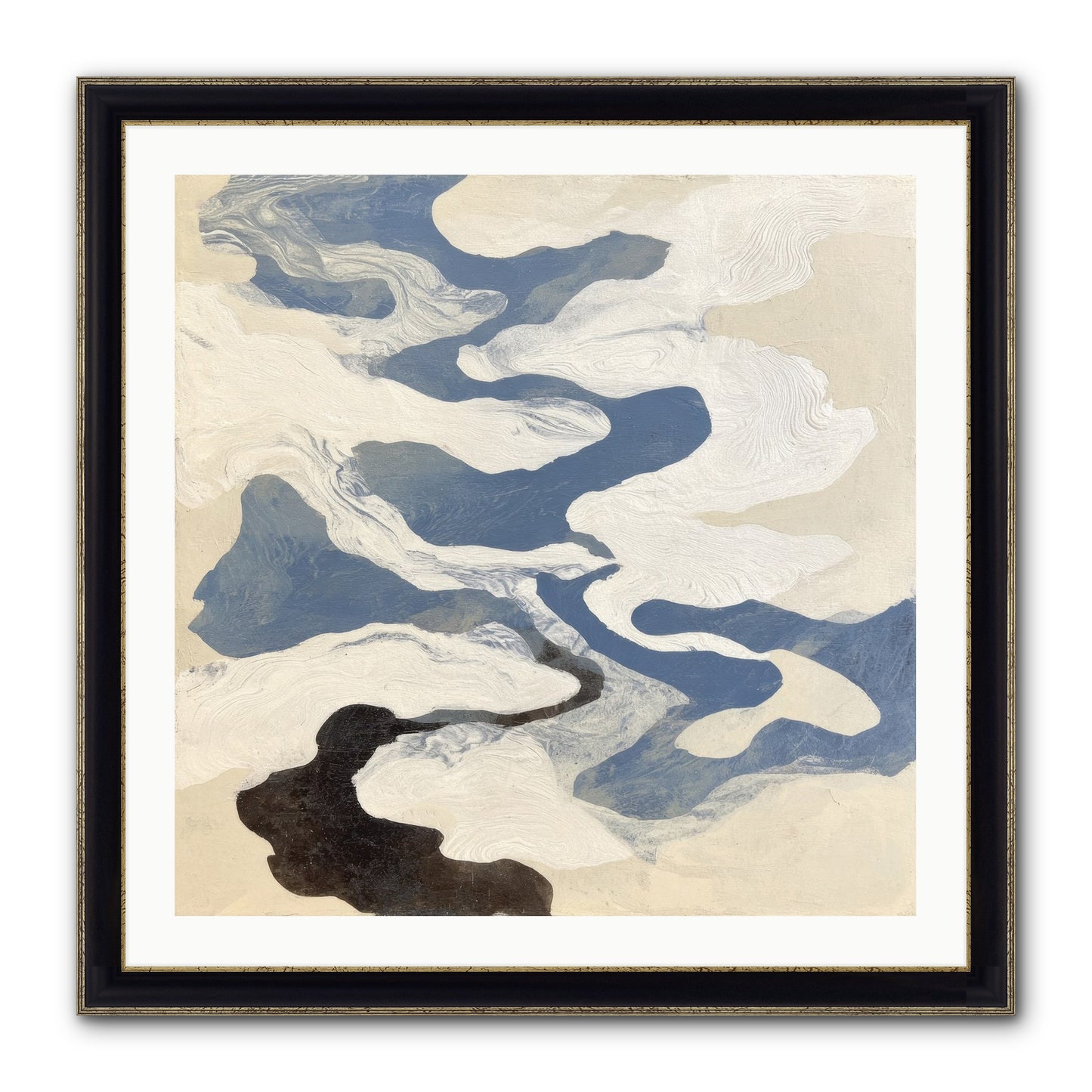 Ellipse Framed Print - Black & Gold 30x30