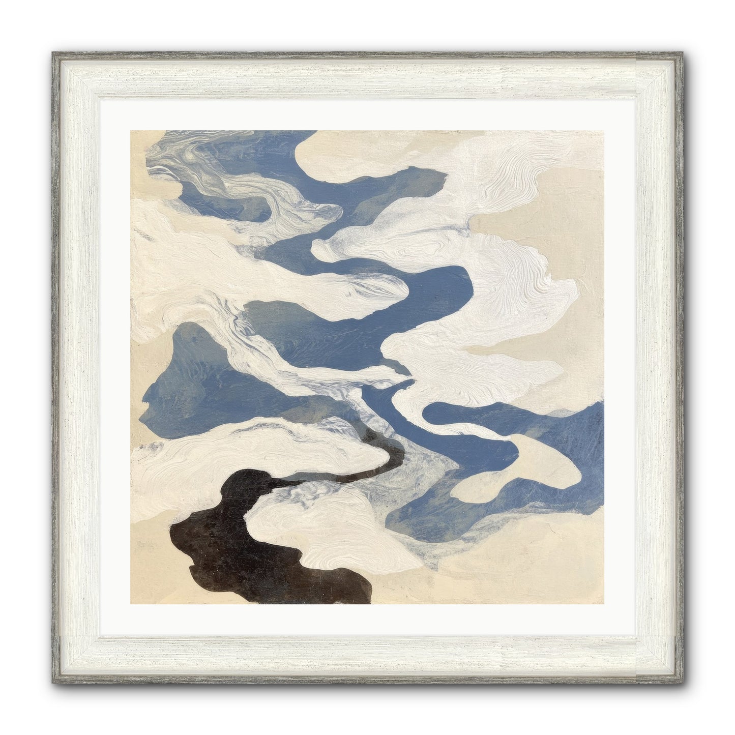 Ellipse Framed Print - Driftwood White 30x30