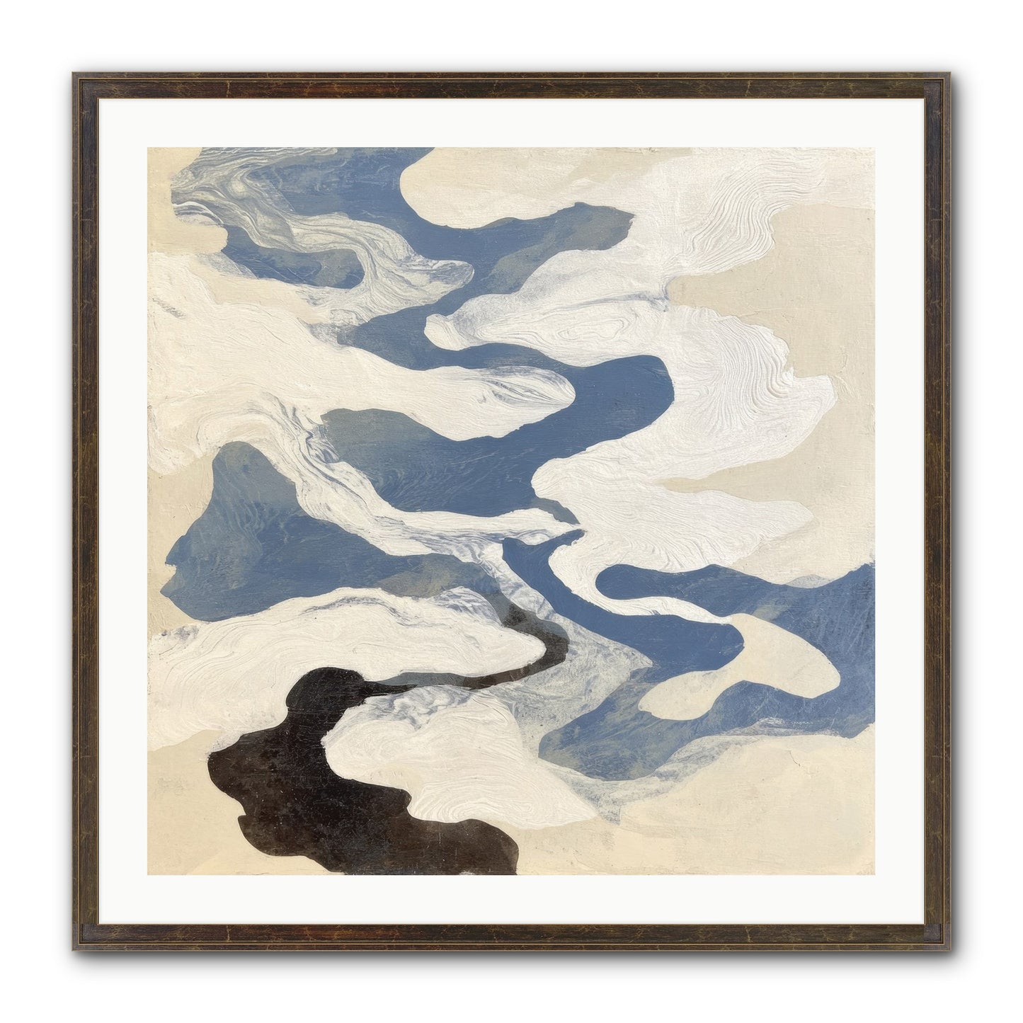 Ellipse Framed Print - Slimwoods Black/Gold 30x30