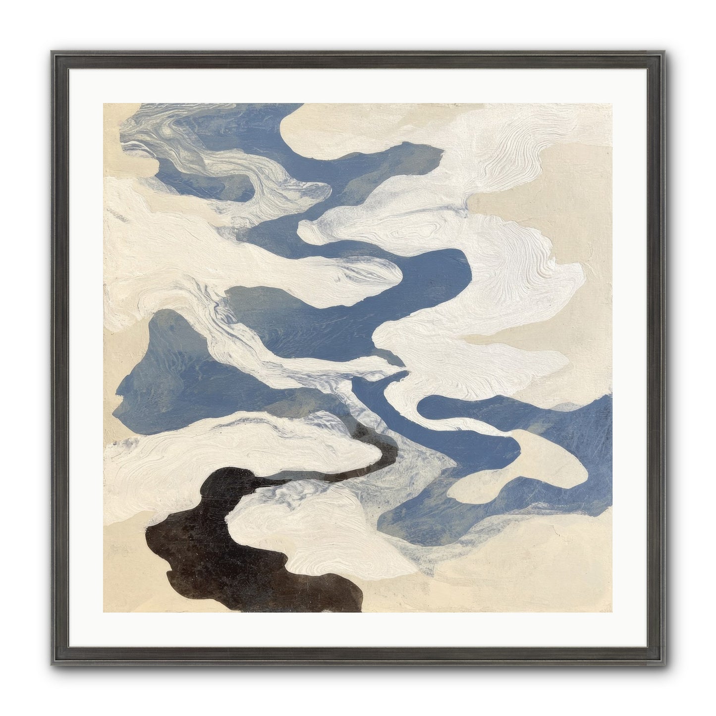 Ellipse Framed Print - Slimwoods Black/Silver 30x30