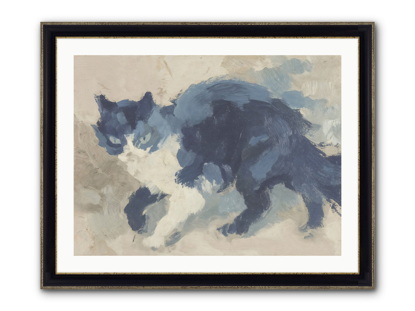 Eloquence In Motion Framed Print - Black & Gold 32x24