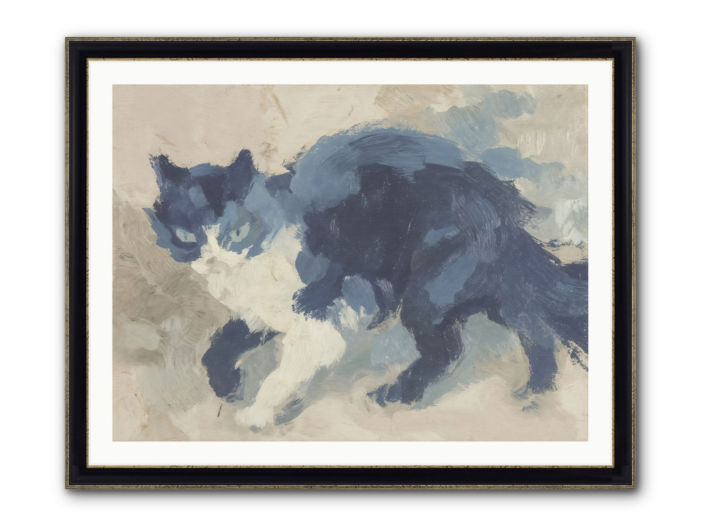 Eloquence In Motion Framed Print - Black & Gold 40x30