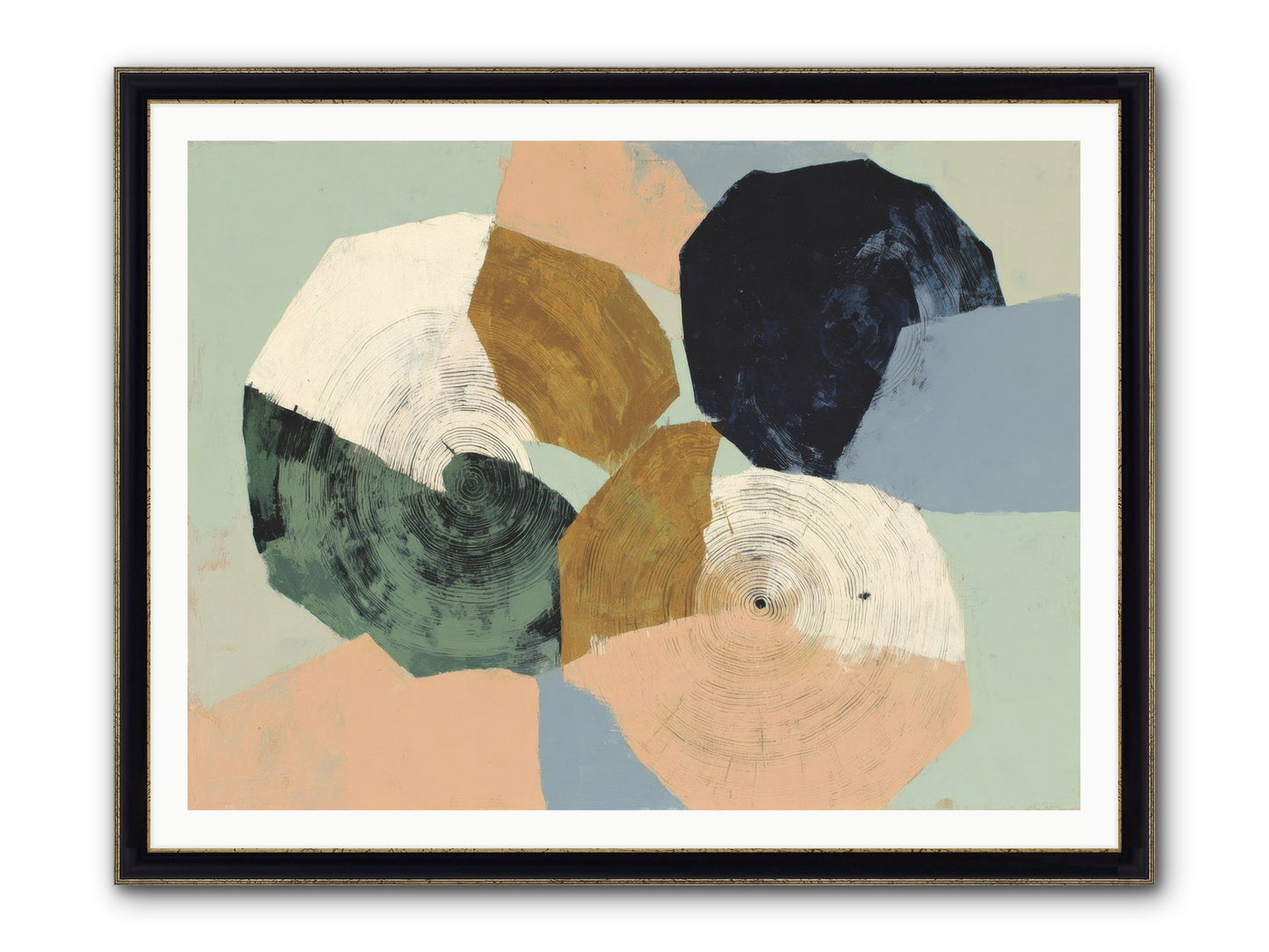 Ember Framed Print - Black & Gold 48x36