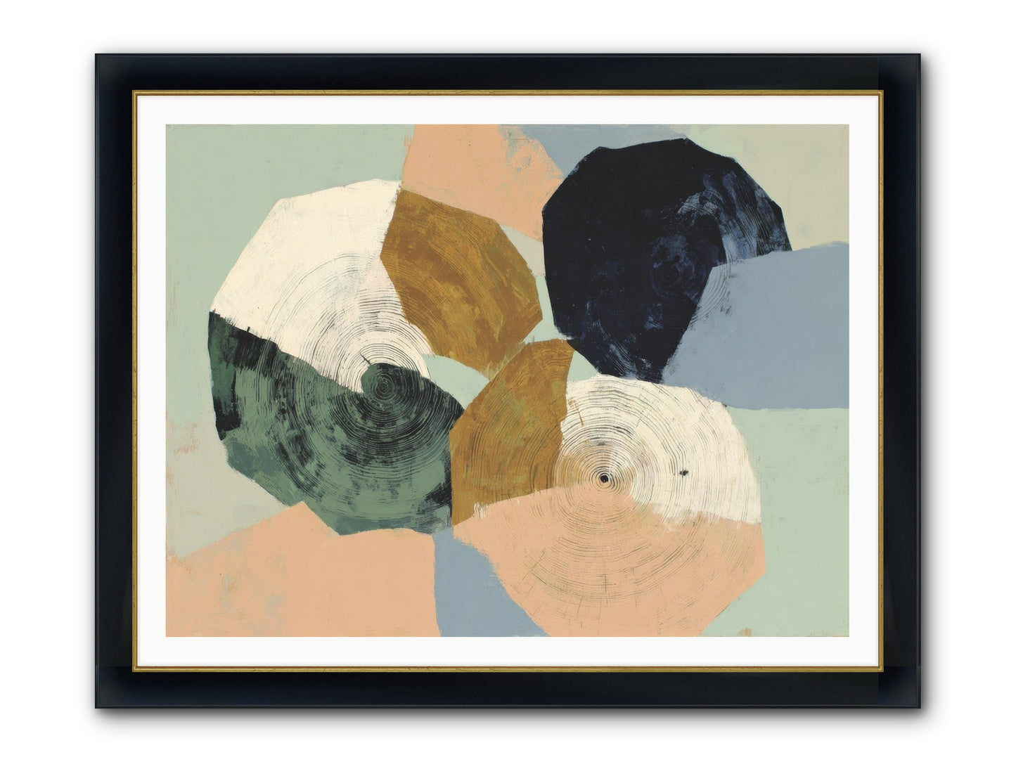 Ember Framed Print - Wide Black w/Gold 48x36