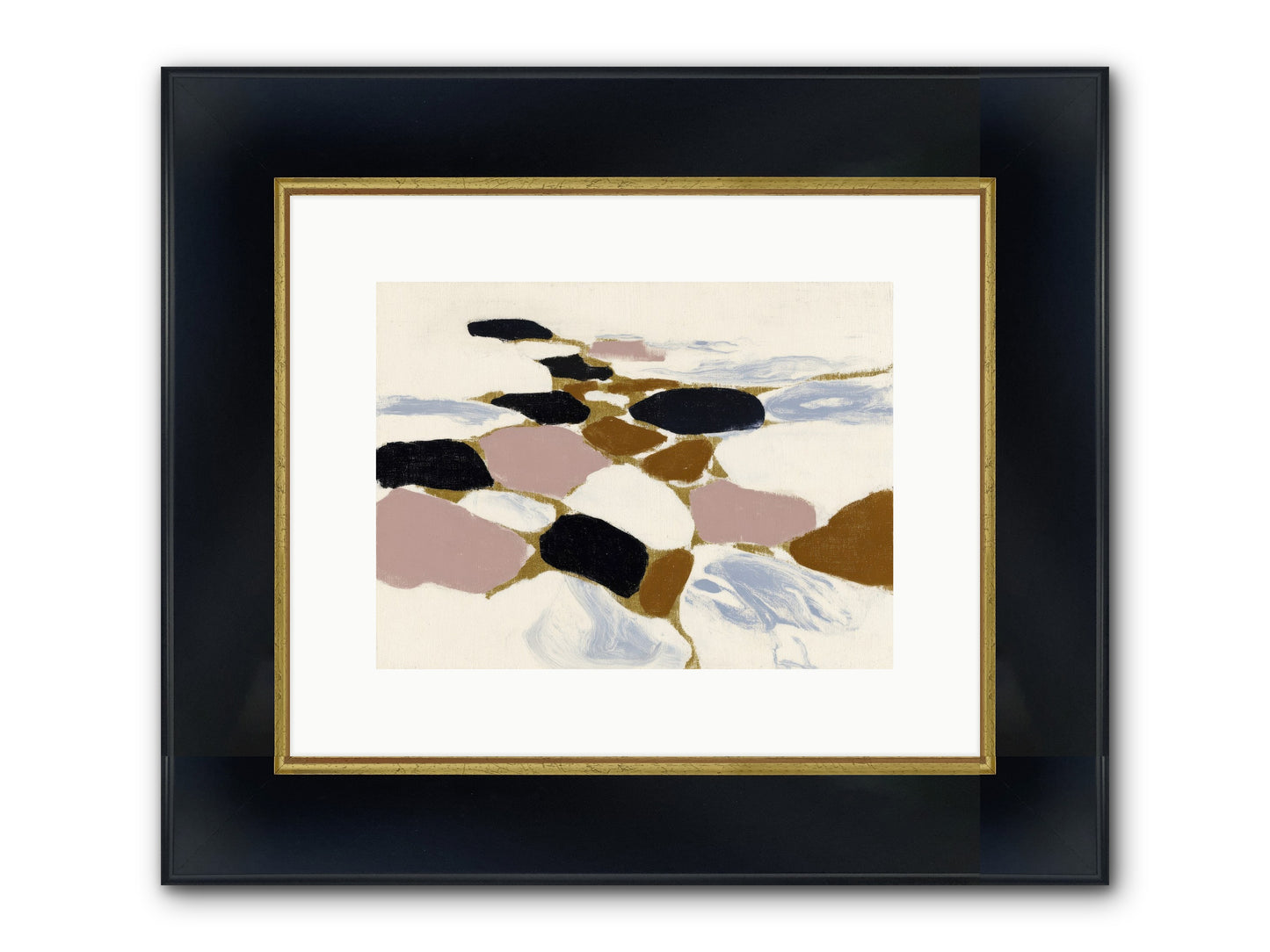 Emberly Framed Print - Wide Black w/Gold 12x9