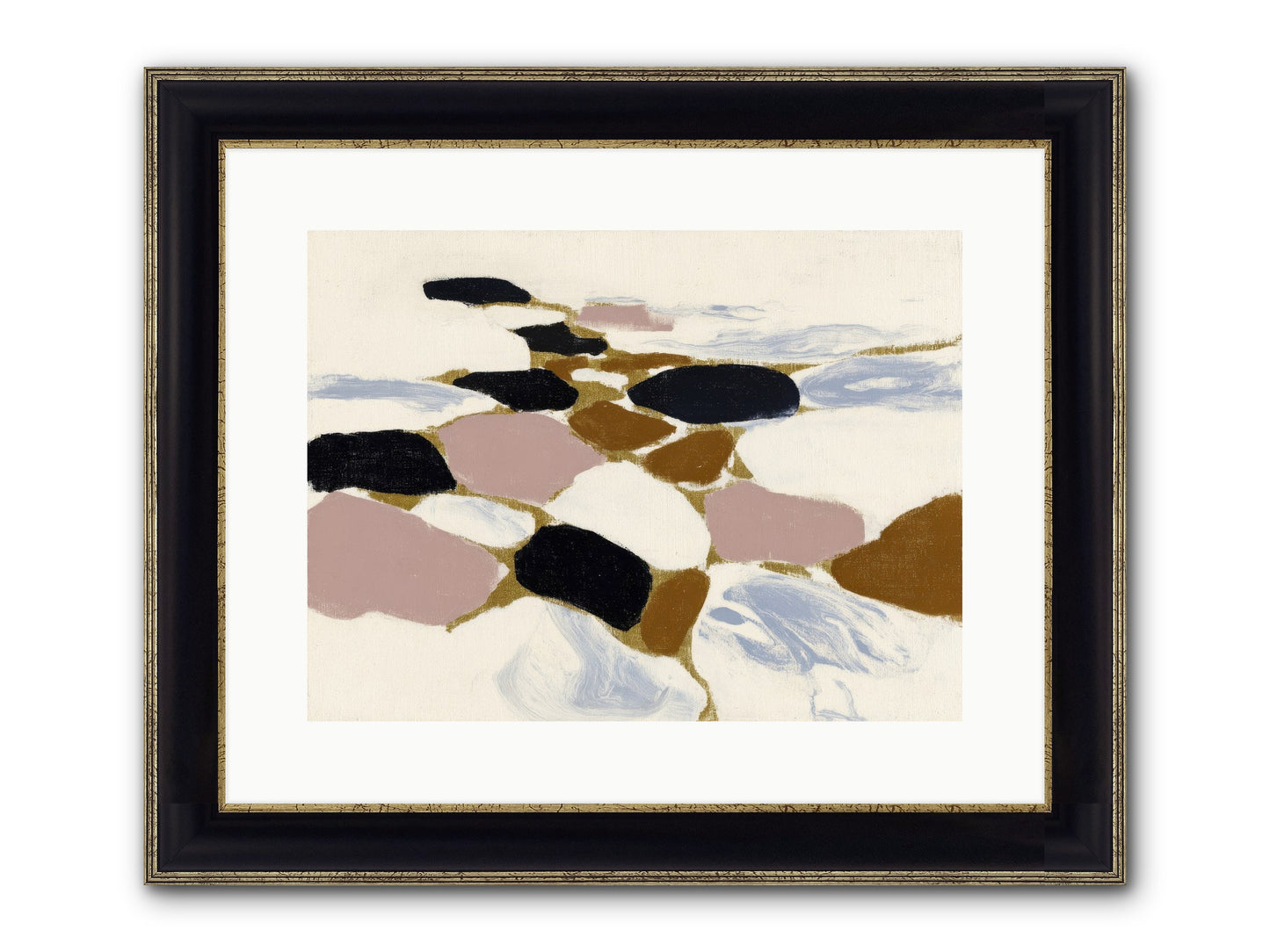 Emberly Framed Print - Black & Gold 16x12