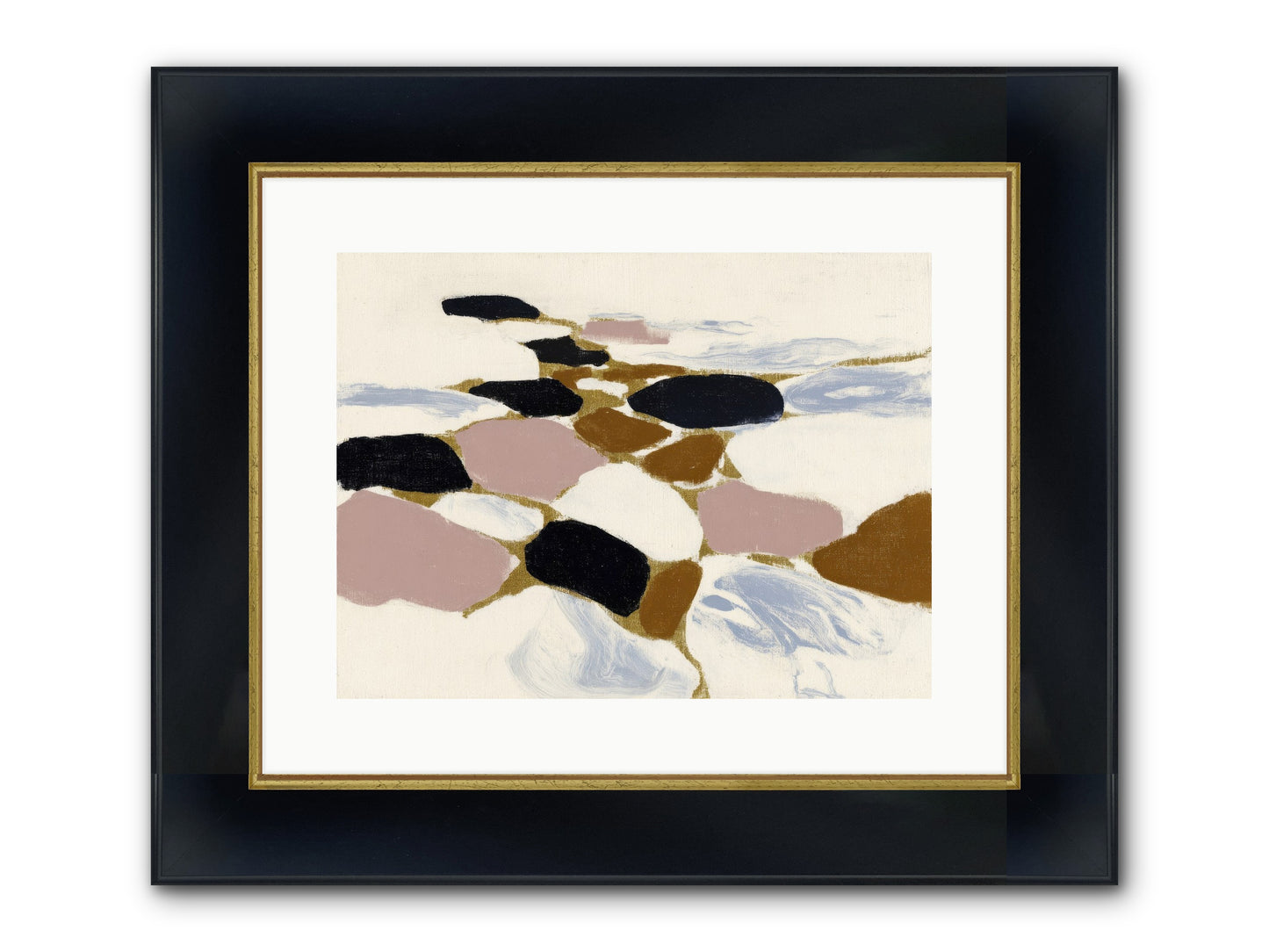 Emberly Framed Print - Wide Black w/Gold 16x12
