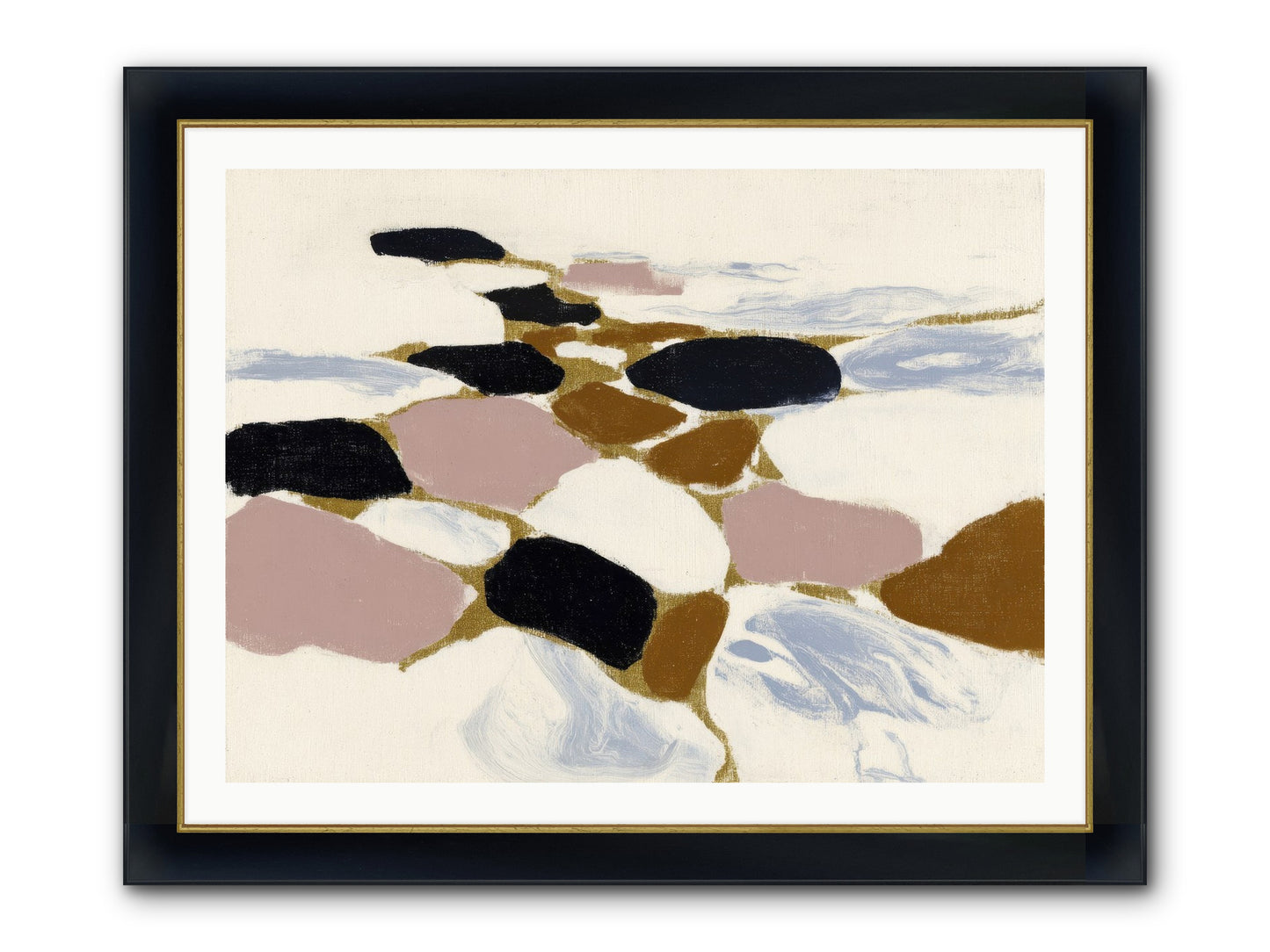Emberly Framed Print - Wide Black w/Gold 40x30