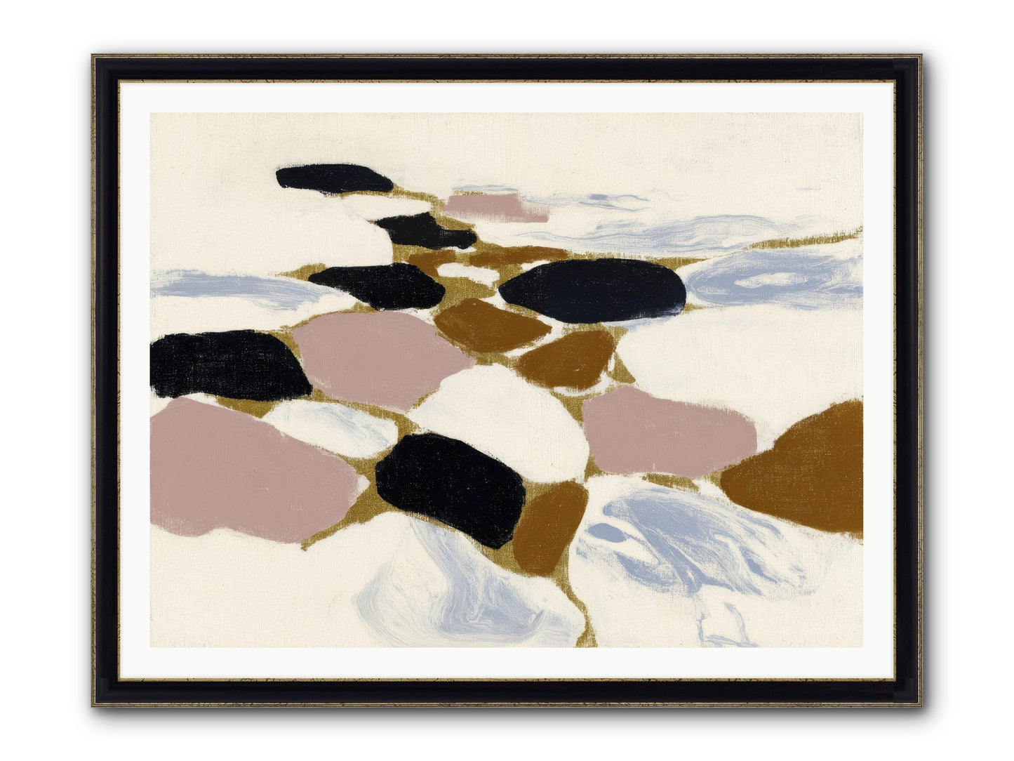 Emberly Framed Print - Black & Gold 48x36