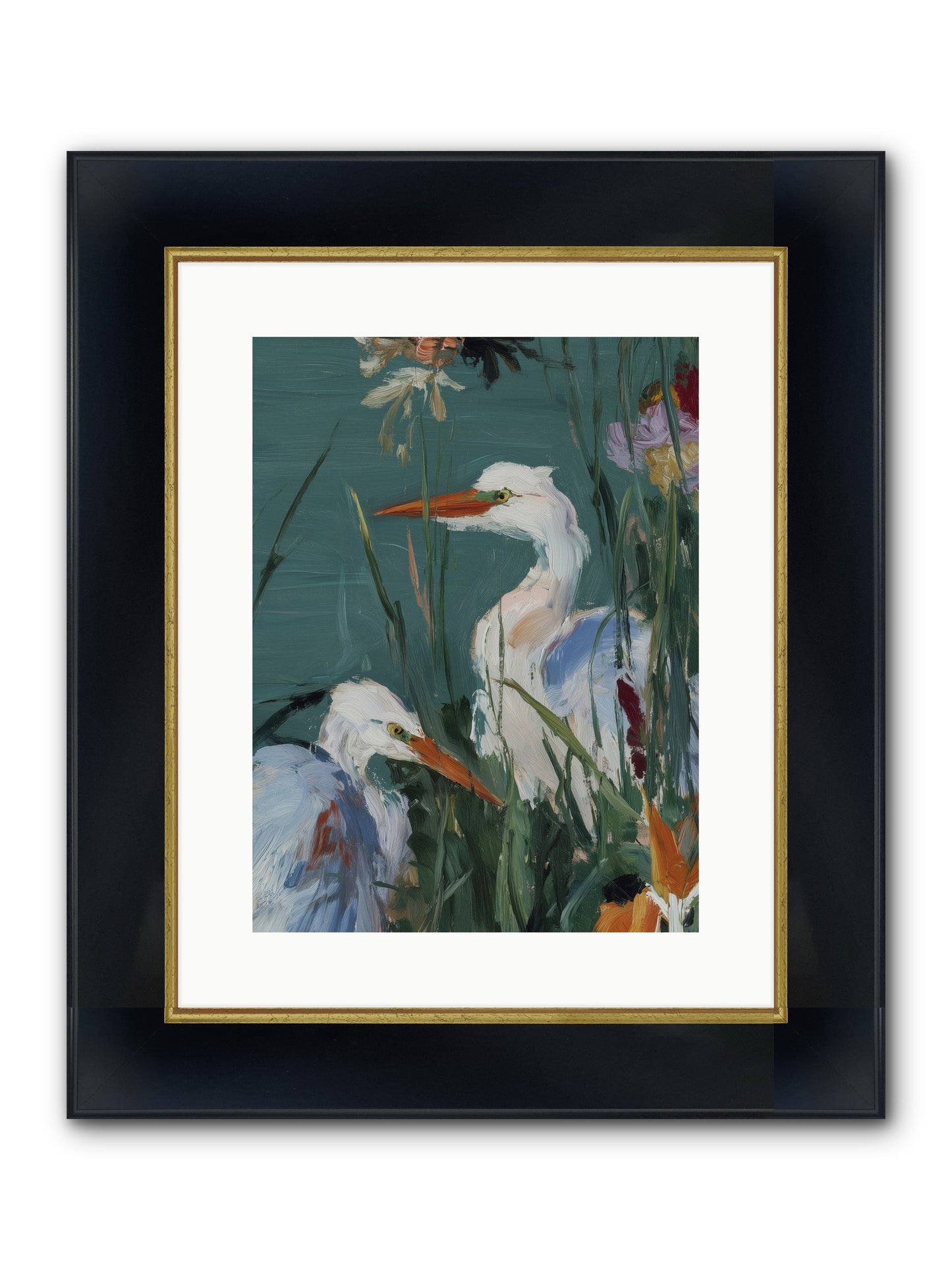 Emerald Cradles Framed Print - Wide Black w/Gold 12x16