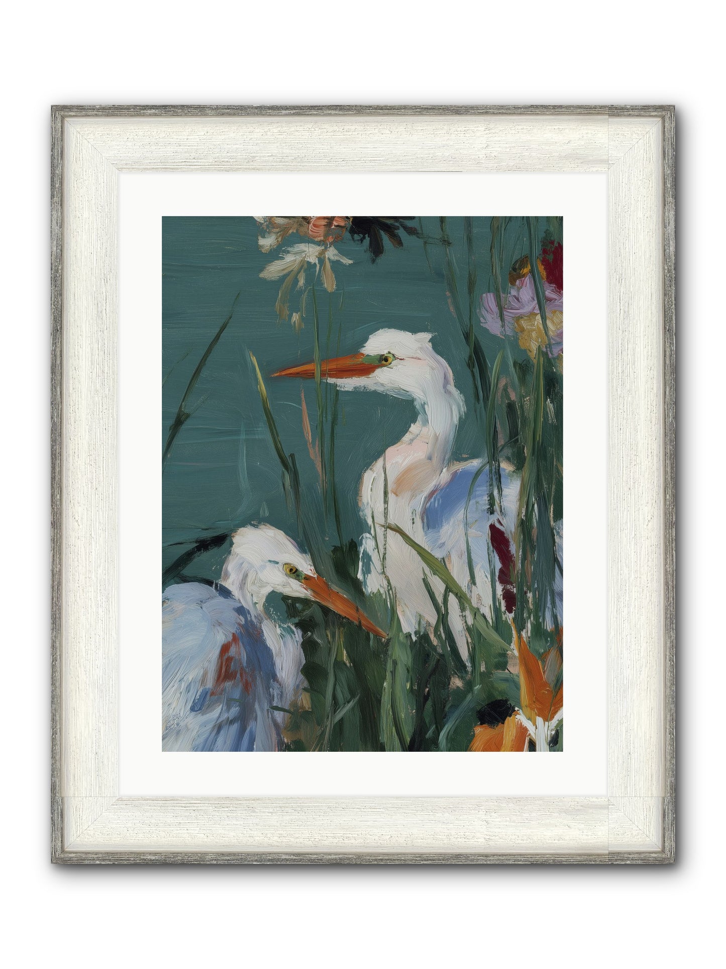 Emerald Cradles Framed Print - Driftwood White 18x24