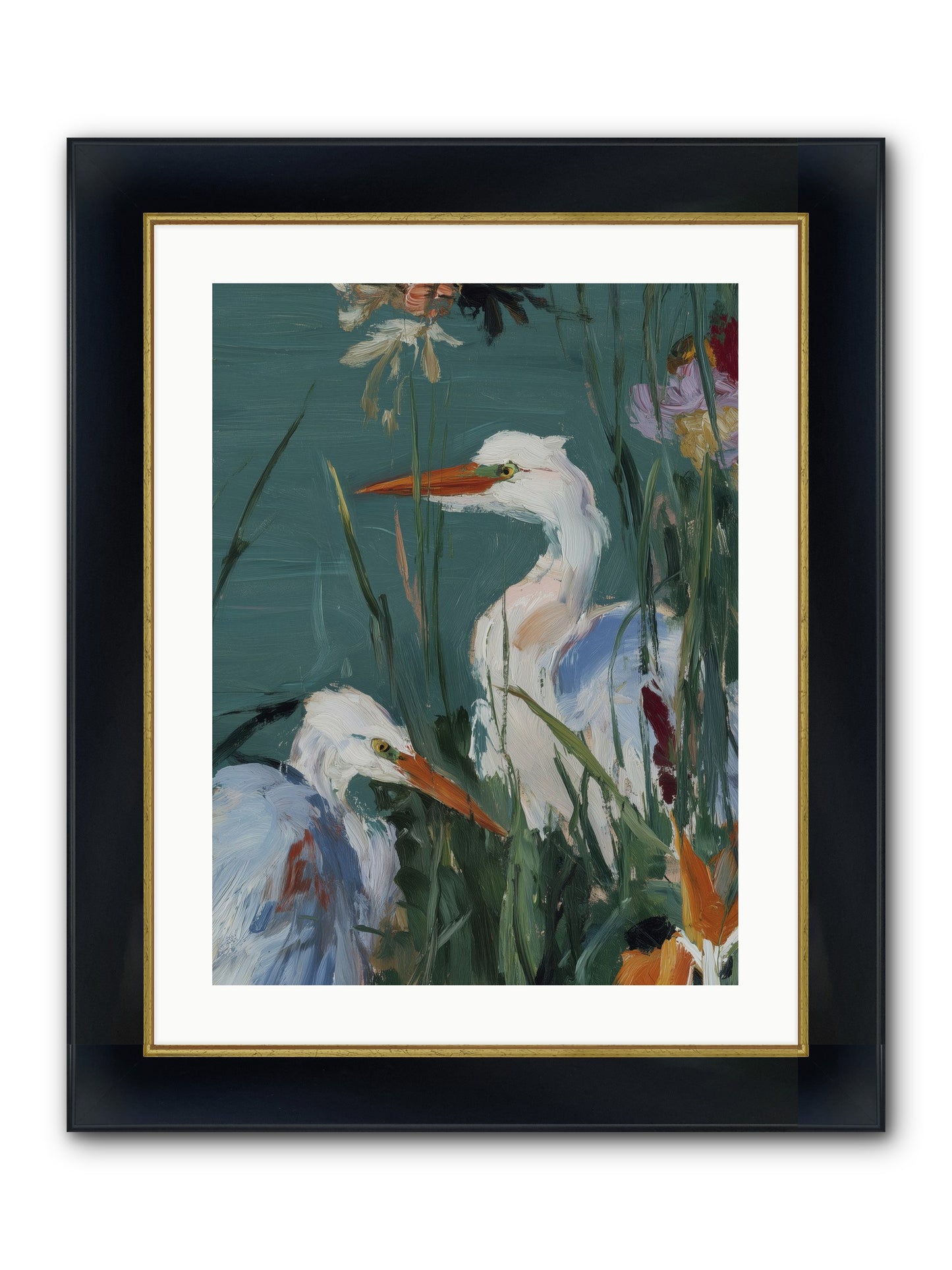 Emerald Cradles Framed Print - Wide Black w/Gold 18x24
