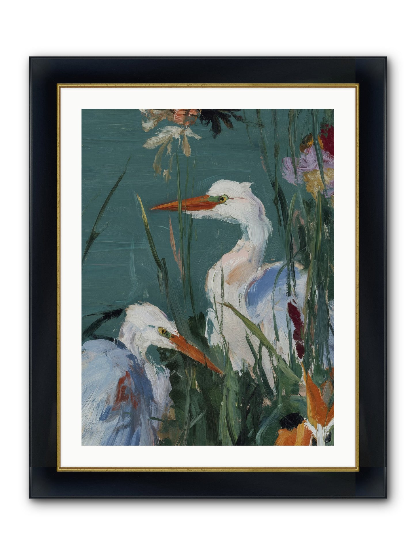 Emerald Cradles Framed Print - Wide Black w/Gold 24x32