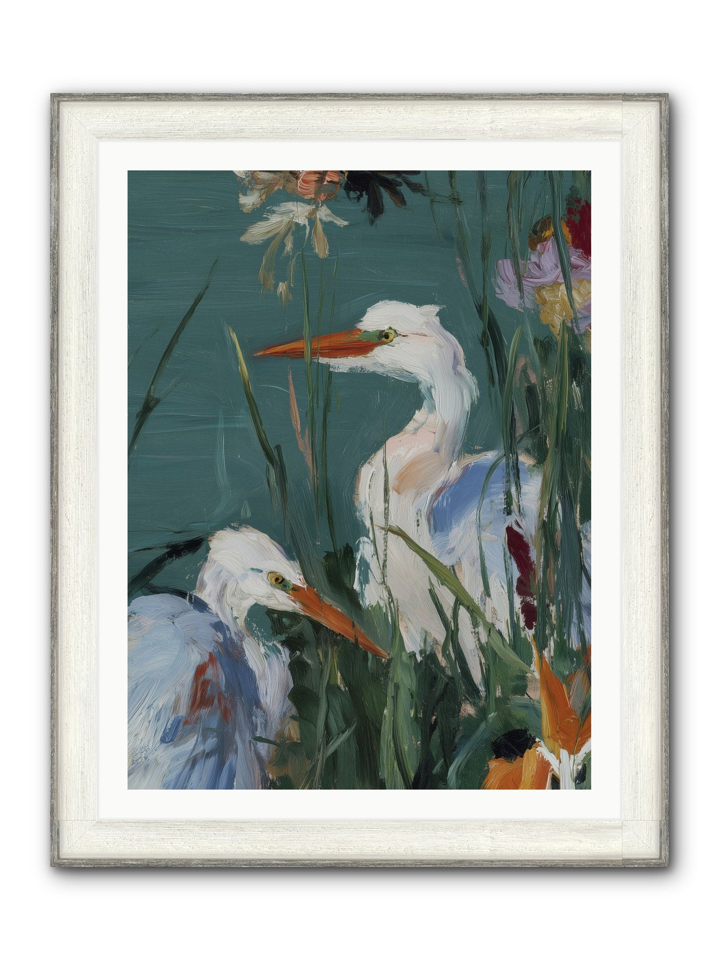 Emerald Cradles Framed Print - Driftwood White 30x40