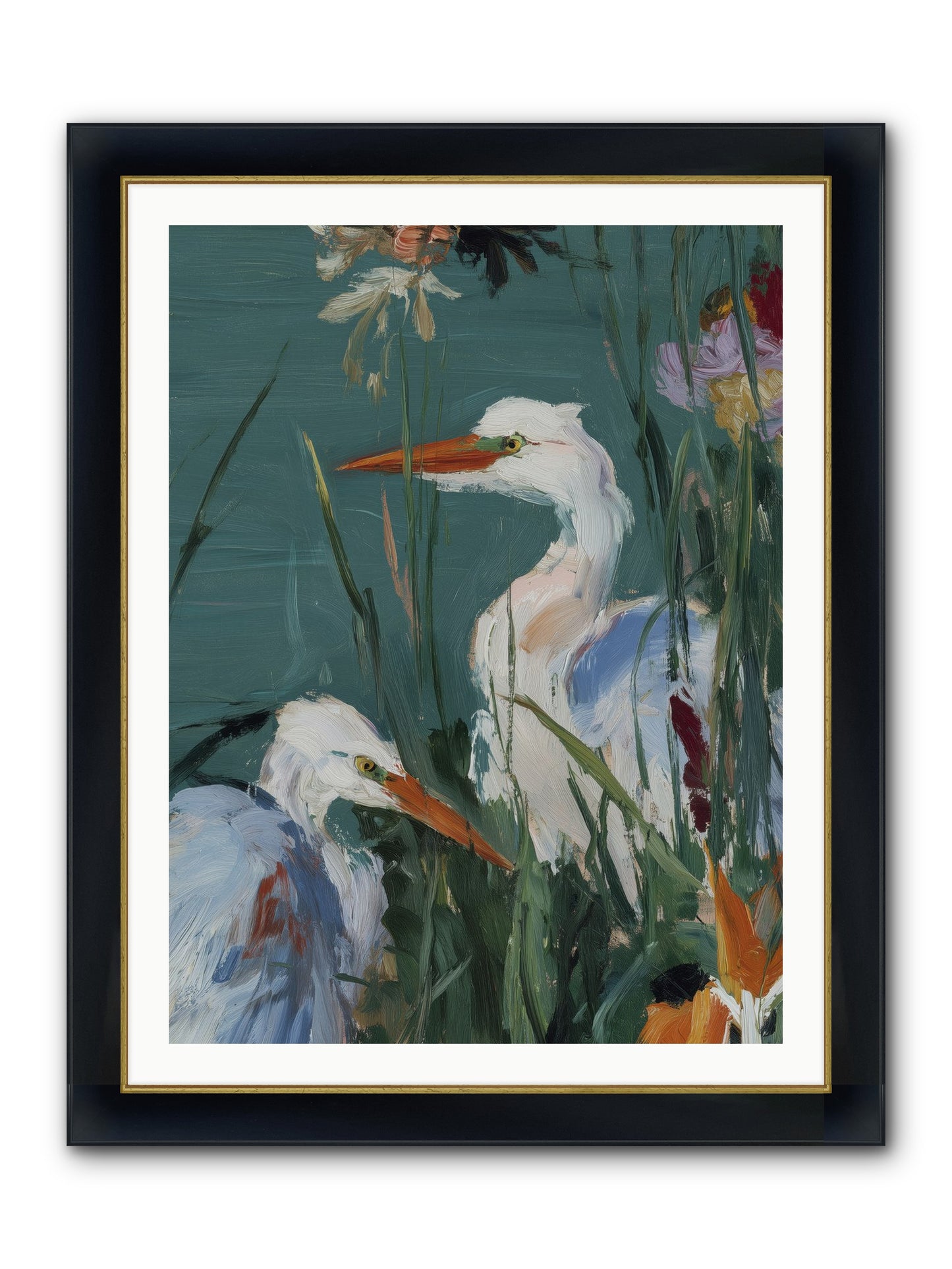 Emerald Cradles Framed Print - Wide Black w/Gold 30x40
