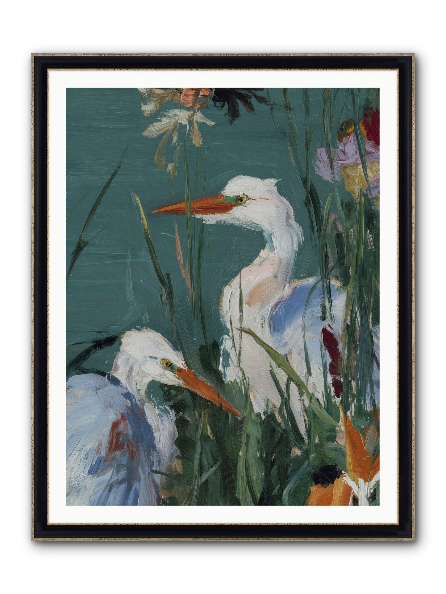 Emerald Cradles Framed Print - Black & Gold 36x48