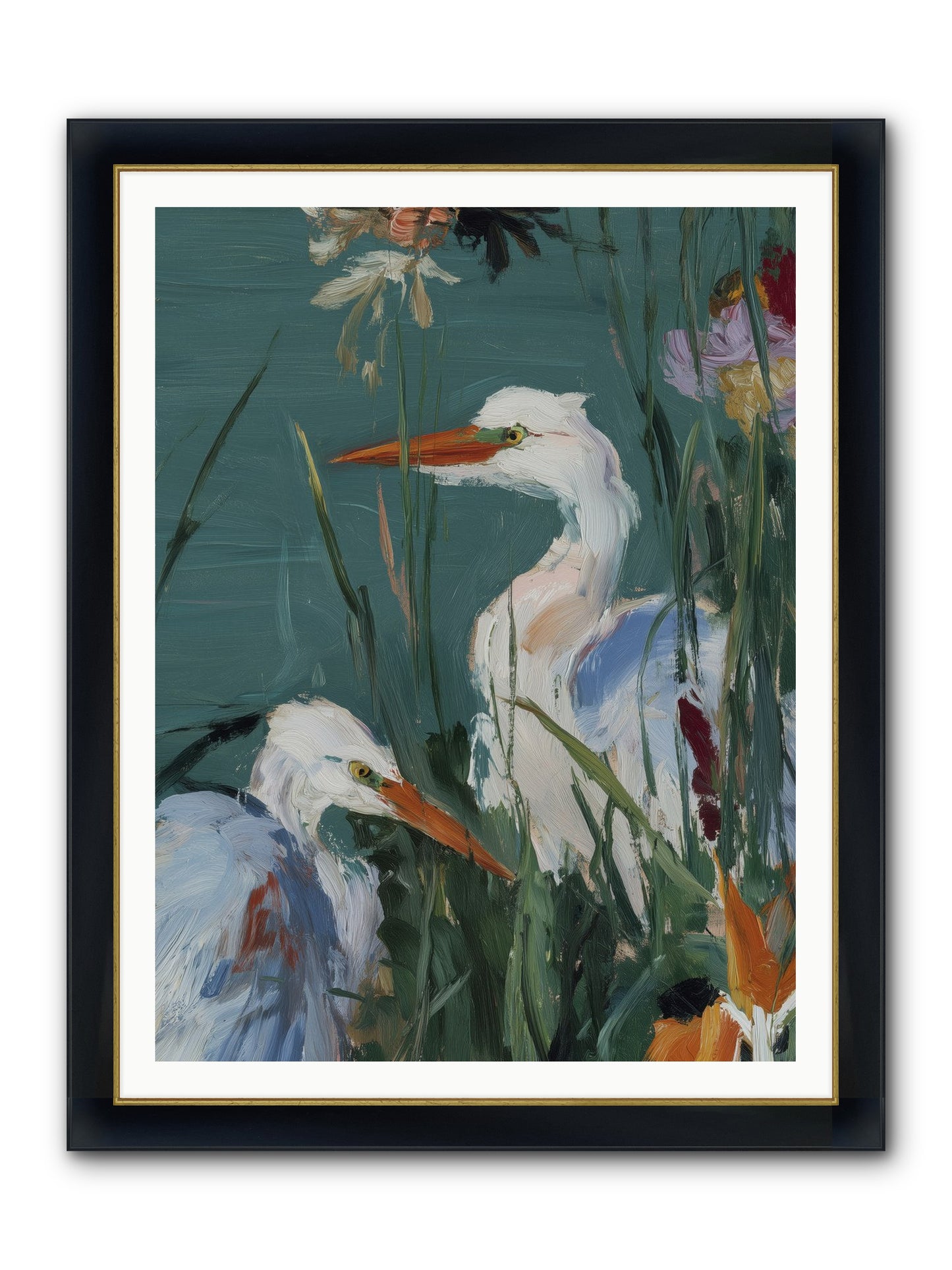 Emerald Cradles Framed Print - Wide Black w/Gold 36x48