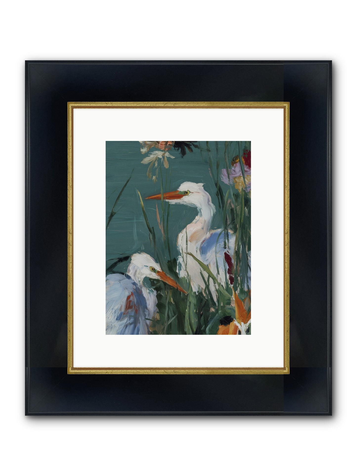 Emerald Cradles Framed Print - Wide Black w/Gold 9x12