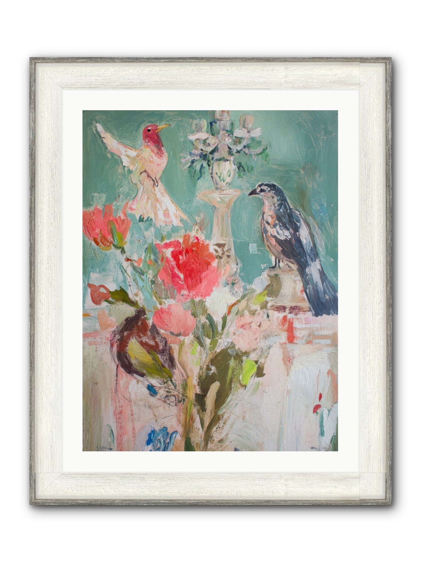 Emerald Dawn Framed Print - Driftwood White 24x32