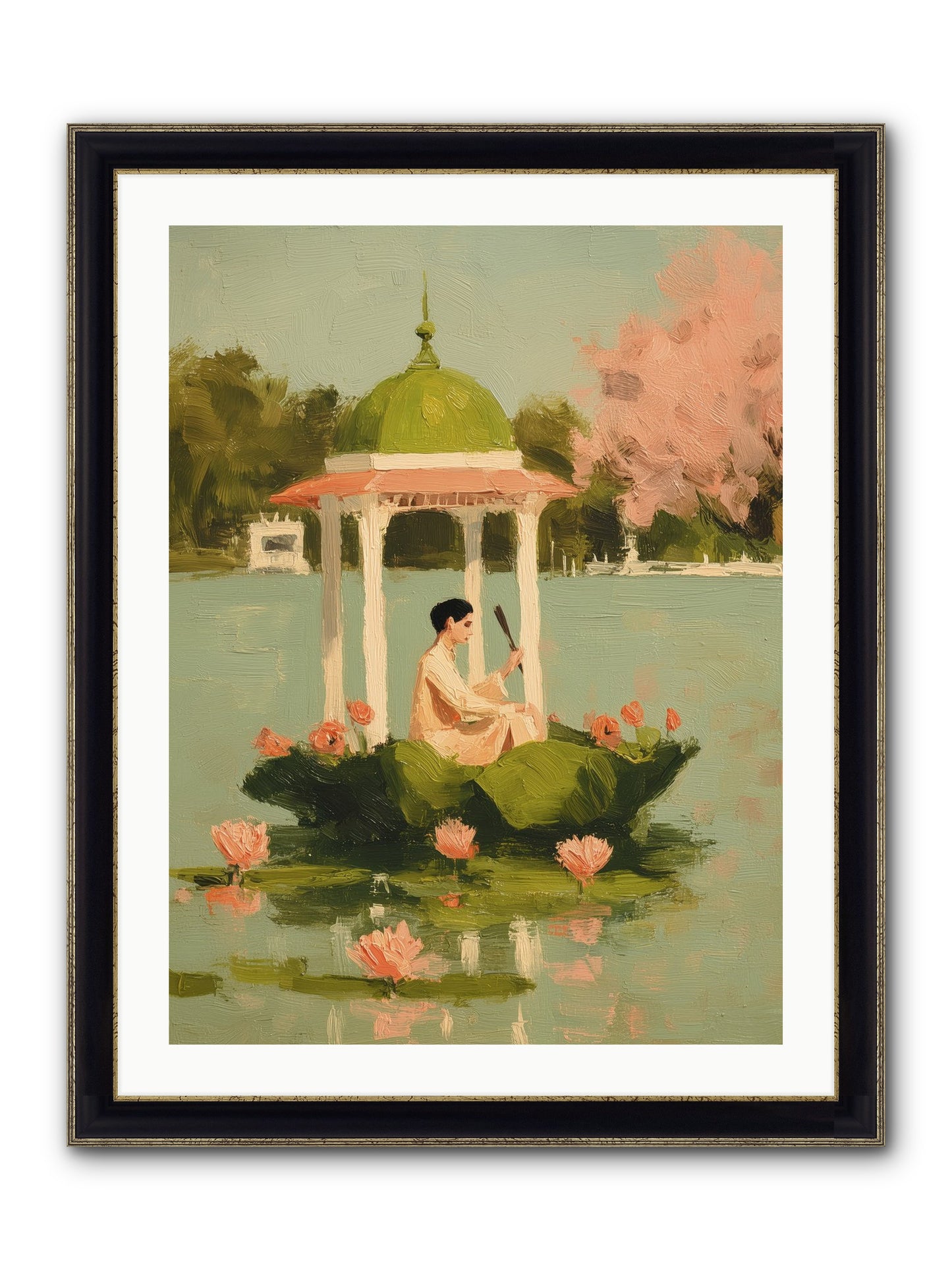 Emerald Exile Framed Print - Black & Gold 24x32