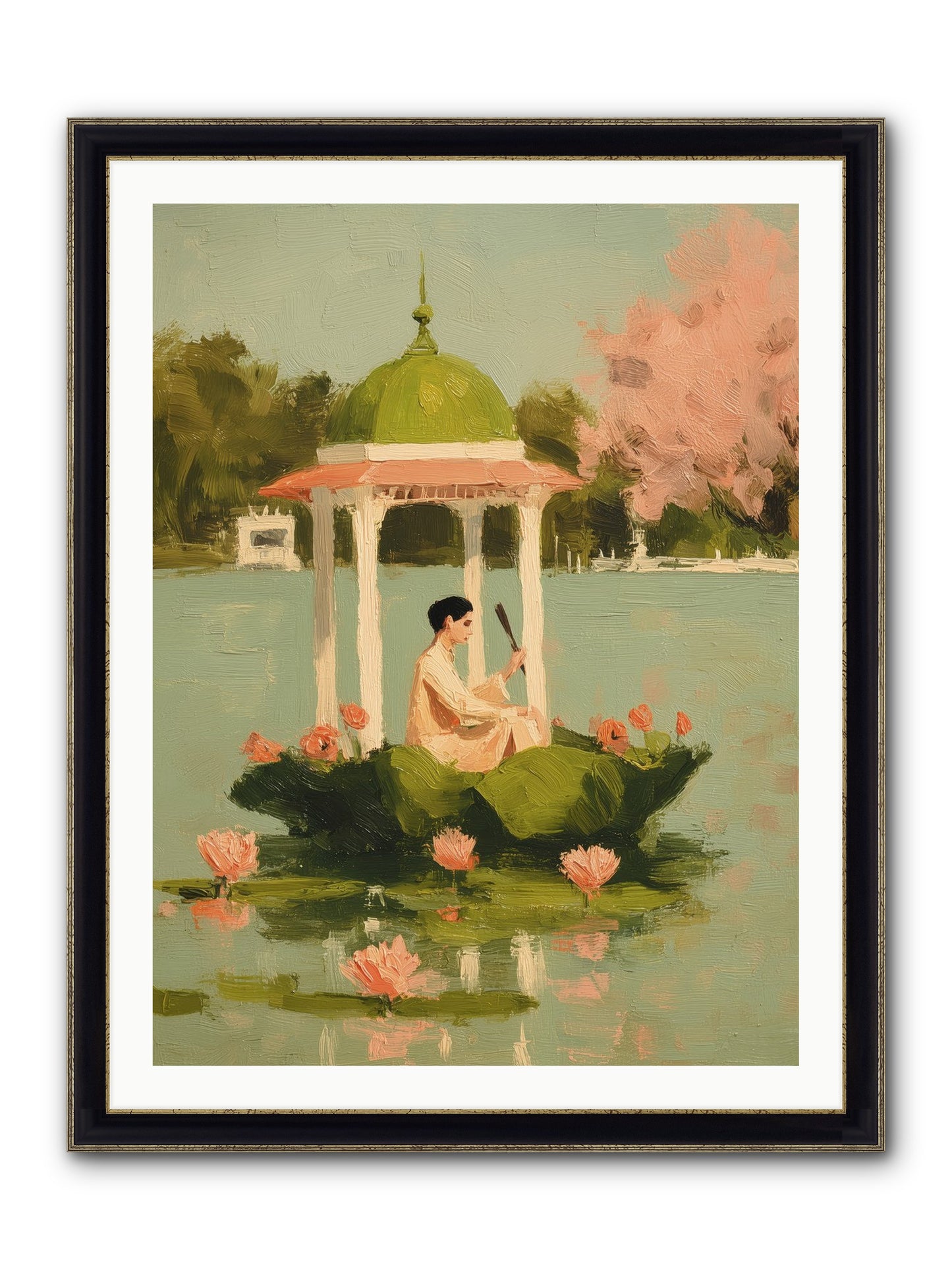 Emerald Exile Framed Print - Black & Gold 30x40