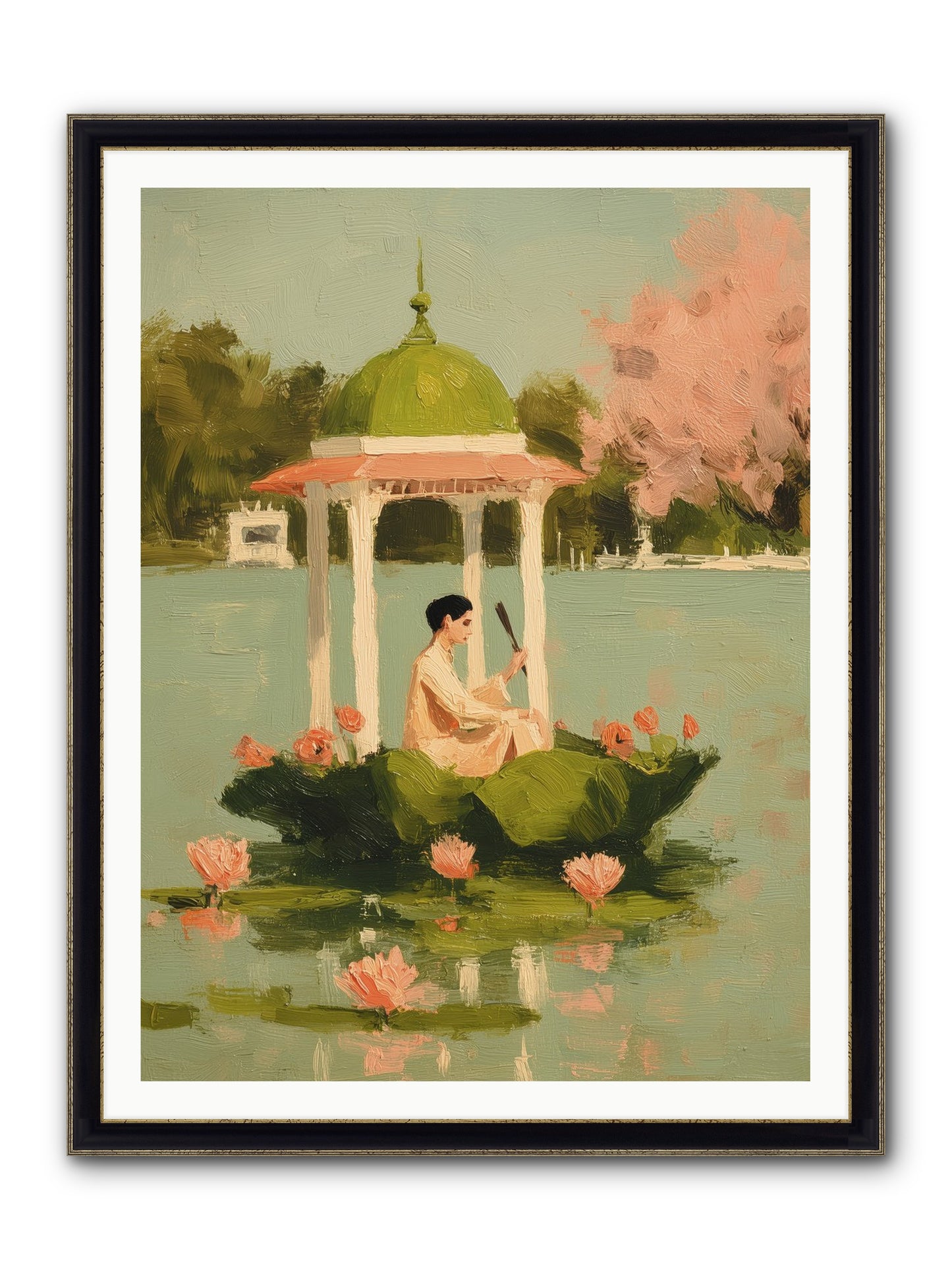 Emerald Exile Framed Print - Black & Gold 36x48
