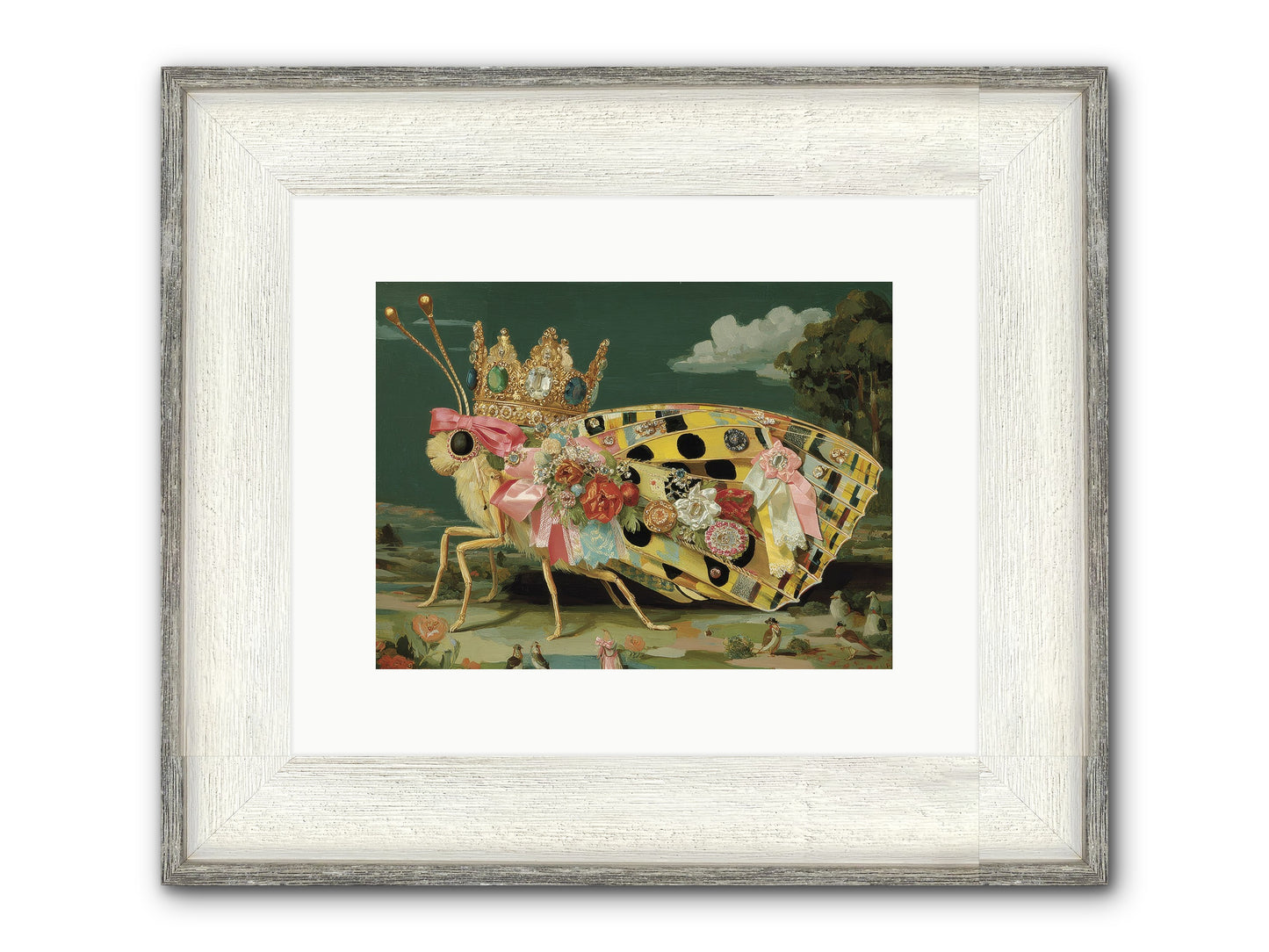 Emerald Light Awaits Framed Print - Driftwood White 12x9