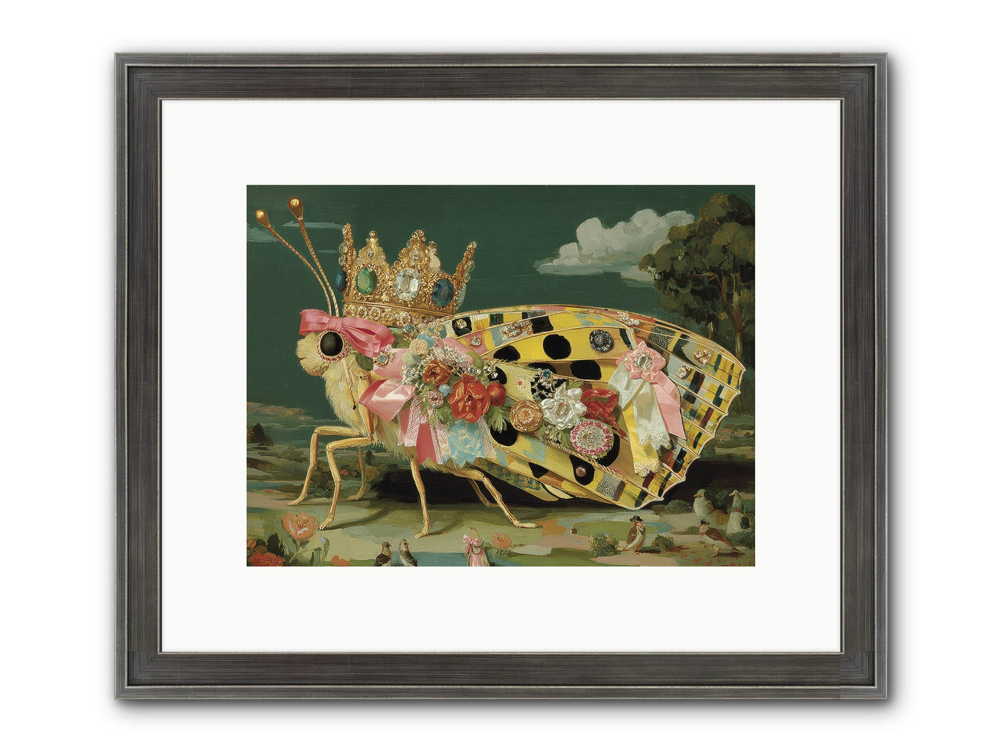 Emerald Light Awaits Framed Print - Slimwoods Black/Silver 12x9