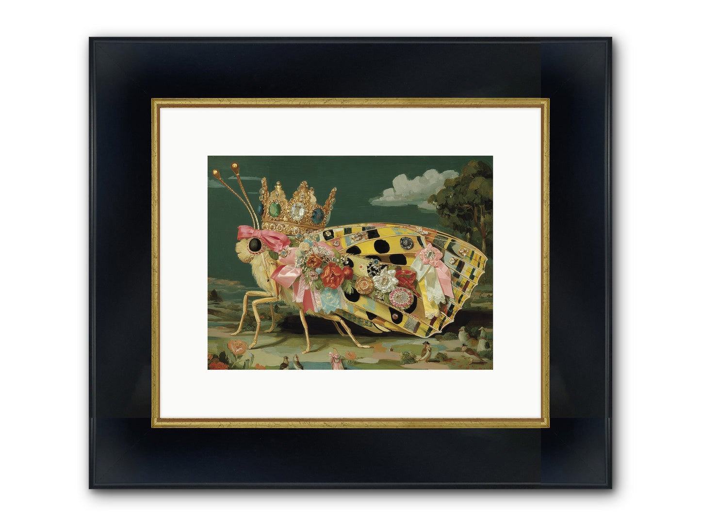 Emerald Light Awaits Framed Print - Wide Black w/Gold 12x9