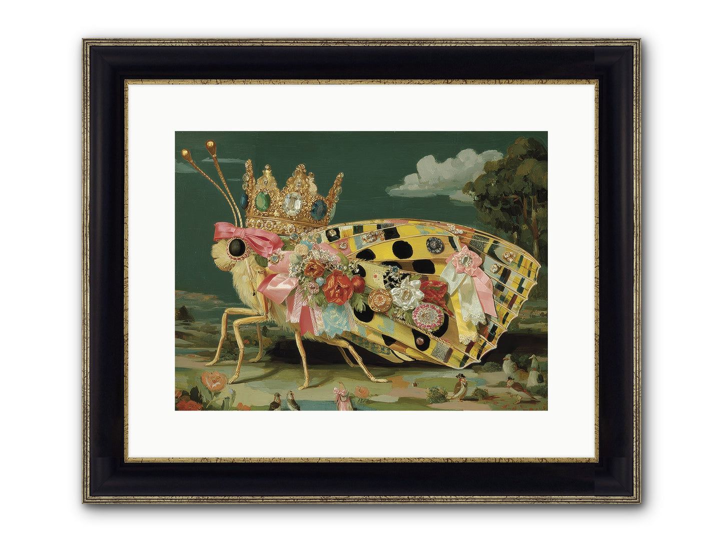 Emerald Light Awaits Framed Print - Black & Gold 16x12