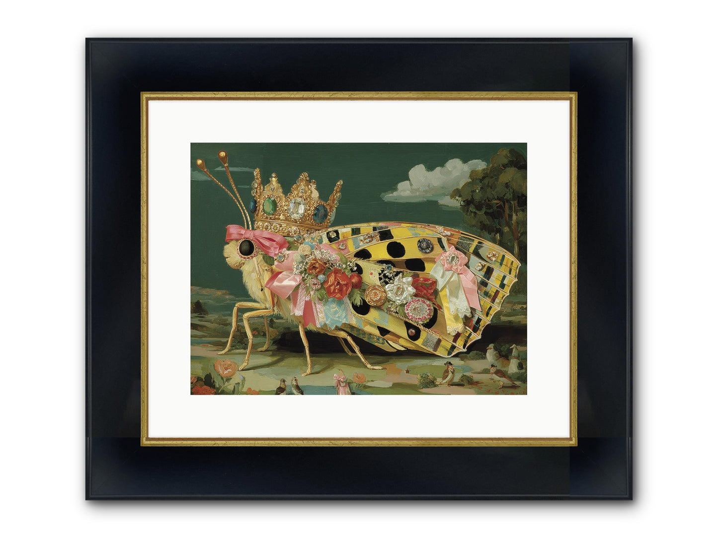 Emerald Light Awaits Framed Print - Wide Black w/Gold 16x12
