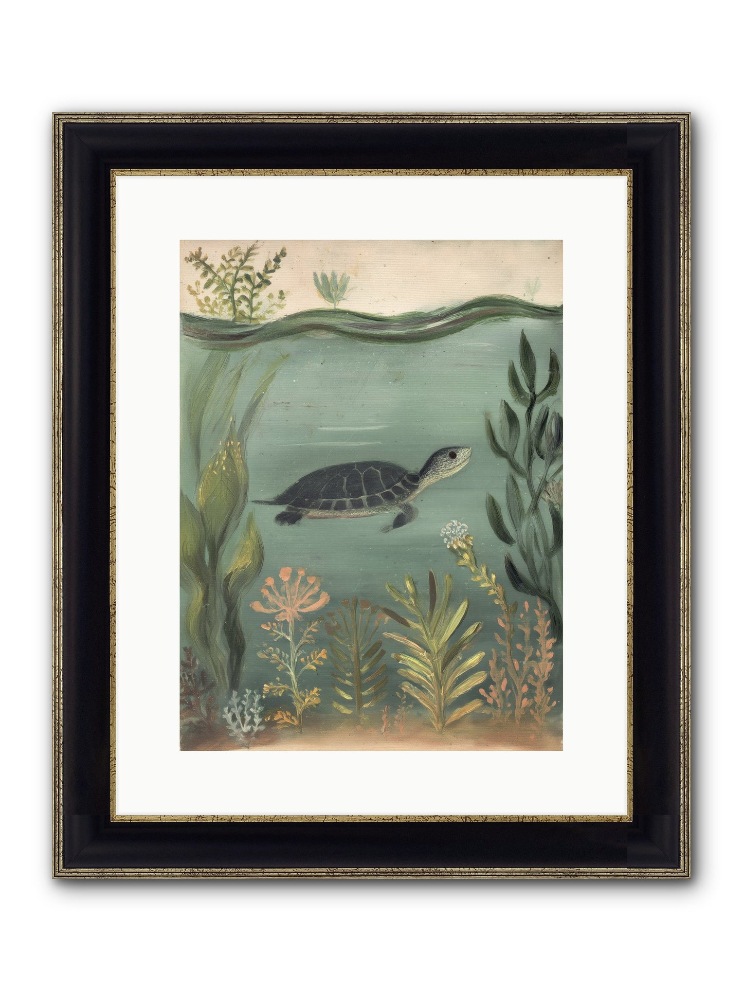 Emerald Sanctuary Framed Print - Black & Gold 12x16