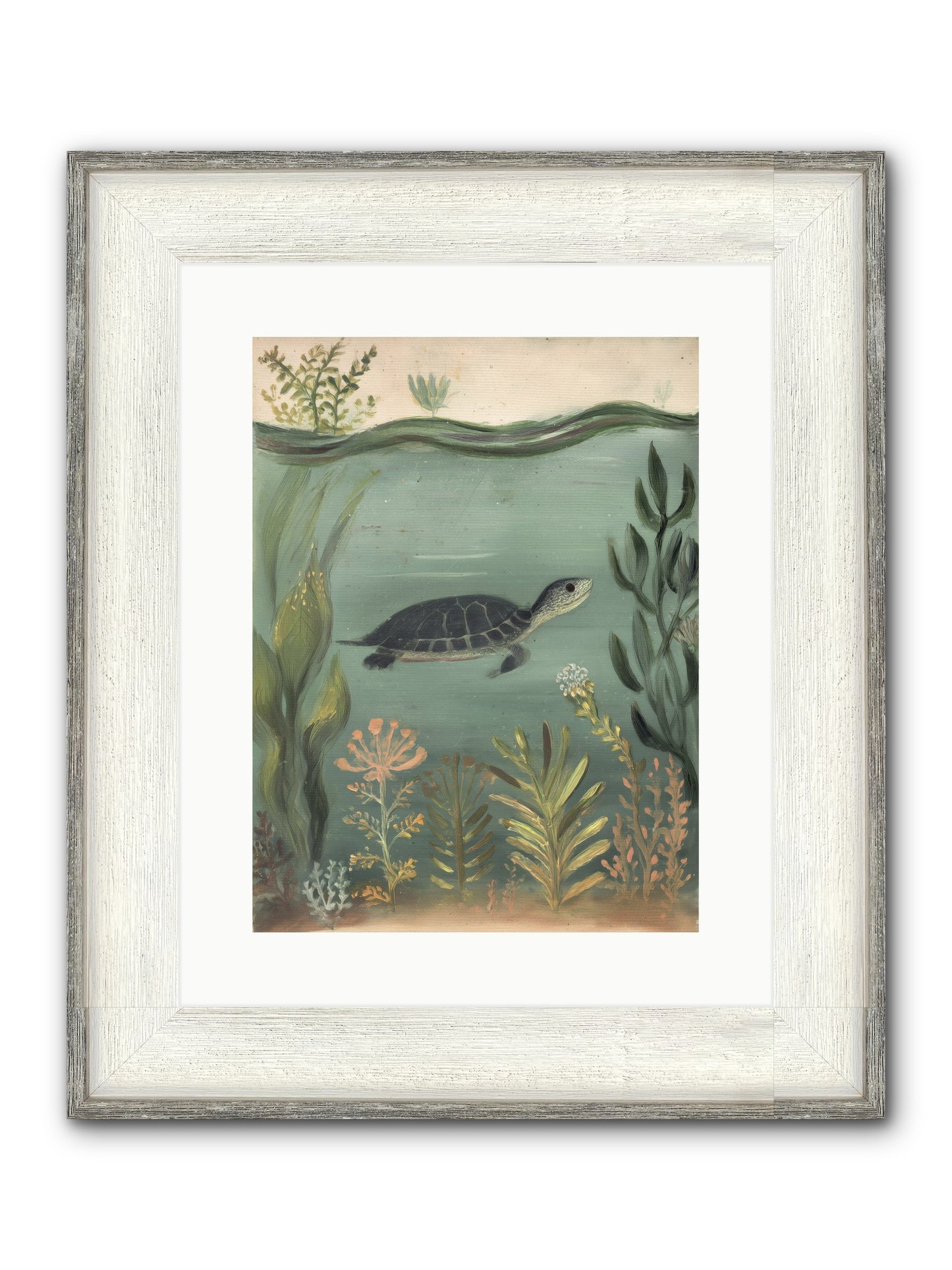 Emerald Sanctuary Framed Print - Driftwood White 12x16