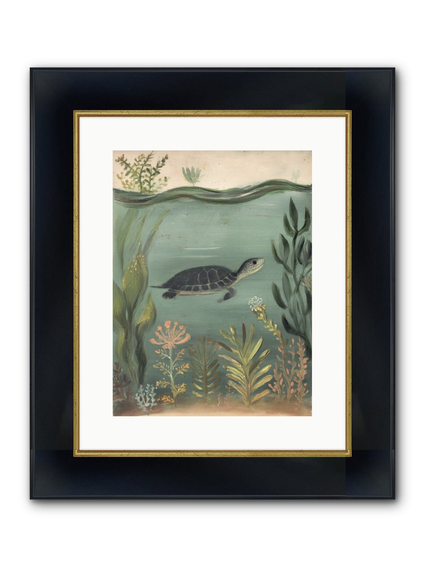 Emerald Sanctuary Framed Print - Wide Black w/Gold 12x16