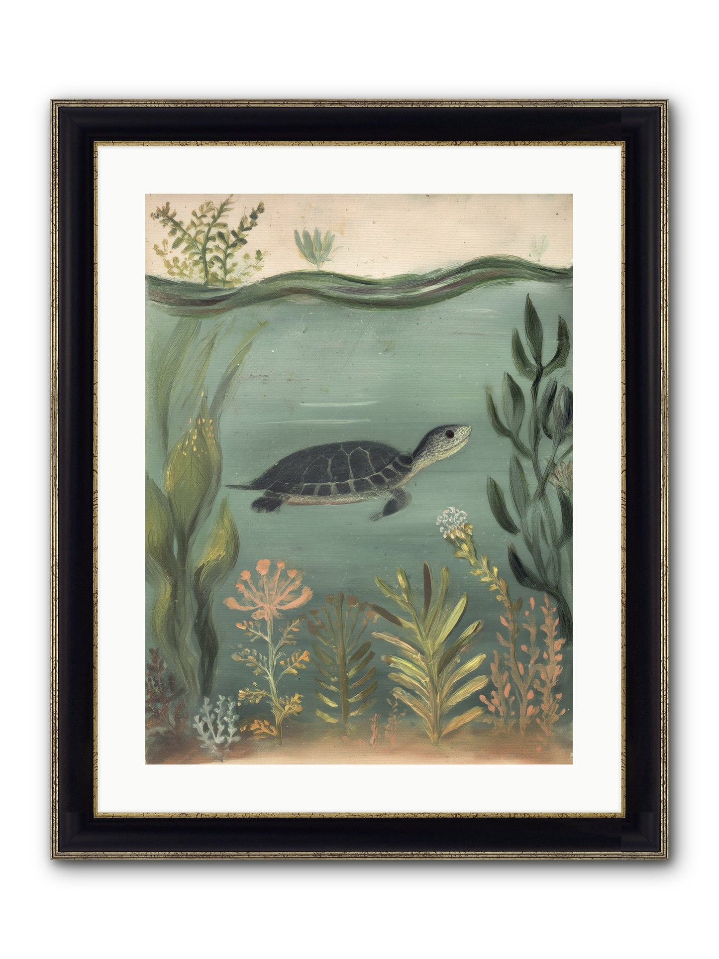 Emerald Sanctuary Framed Print - Black & Gold 18x24
